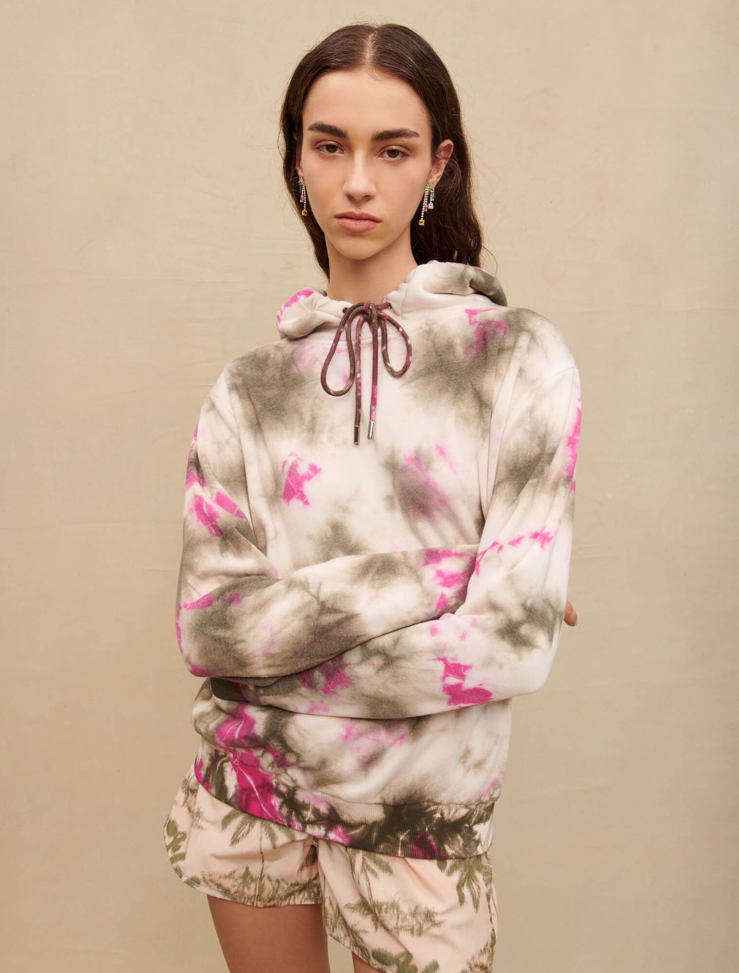 Tie-dye fleece sweatshirt