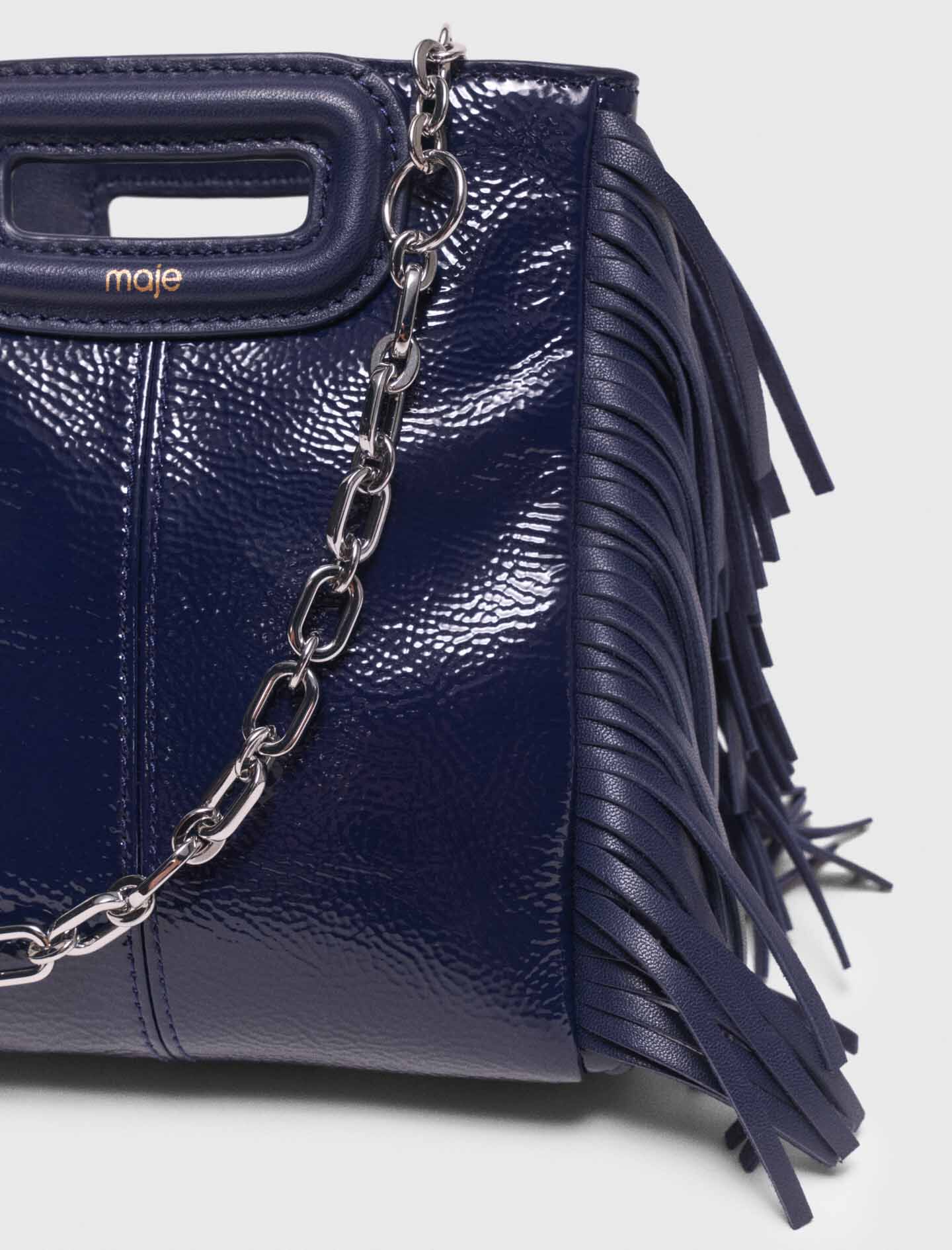 Naplak leather M Mini bag Blue For Women | Maje
