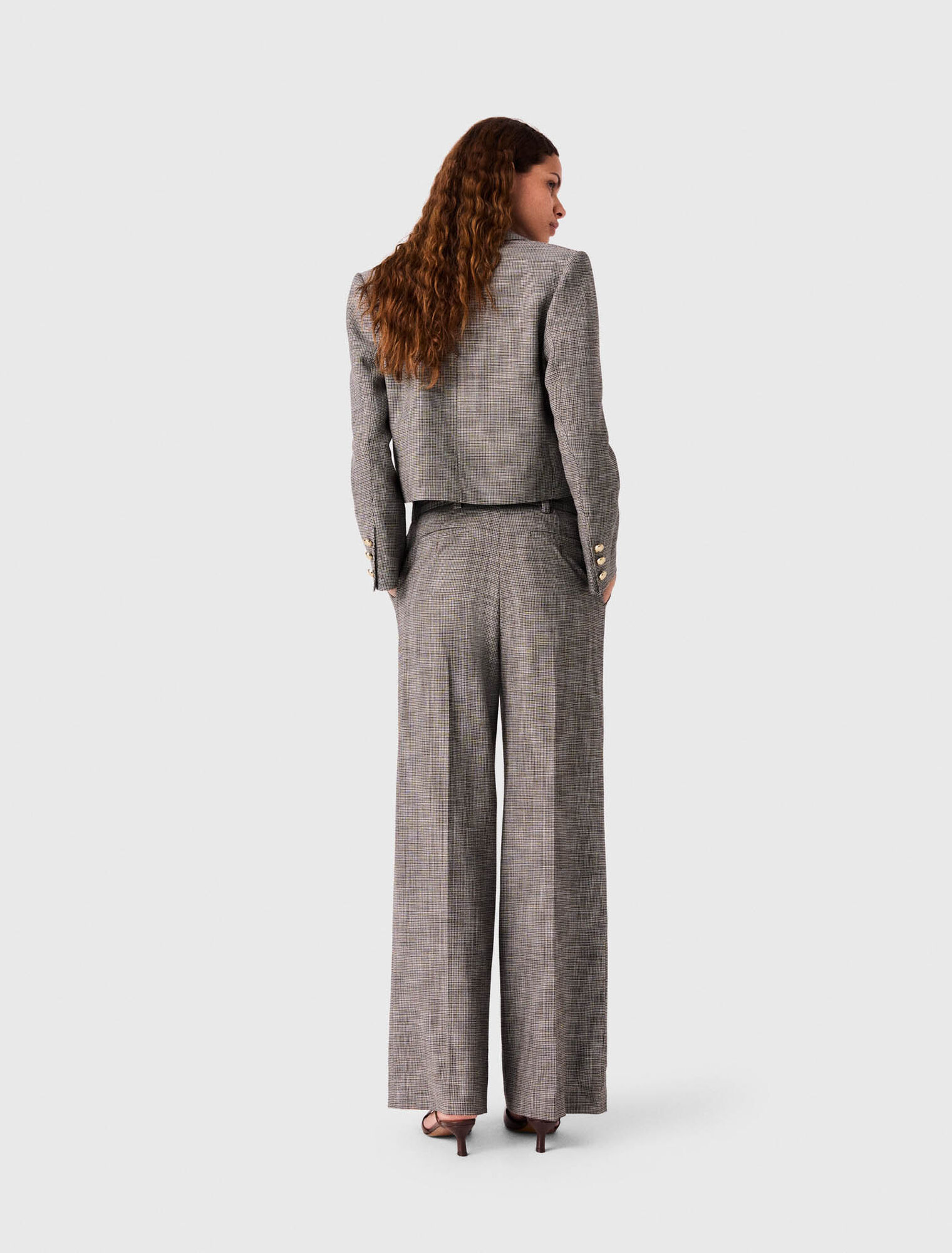 Checked suit trousers