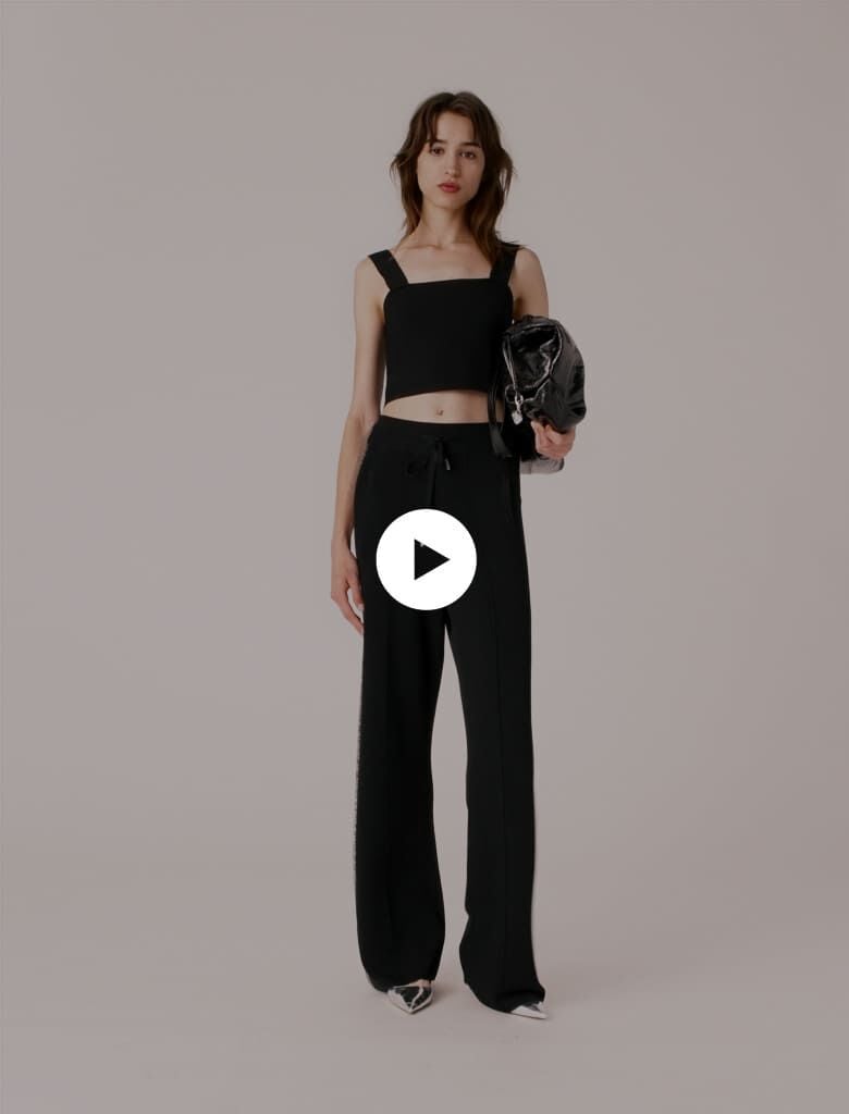 Knitted crop top with straps Black / Gray For Women | Maje