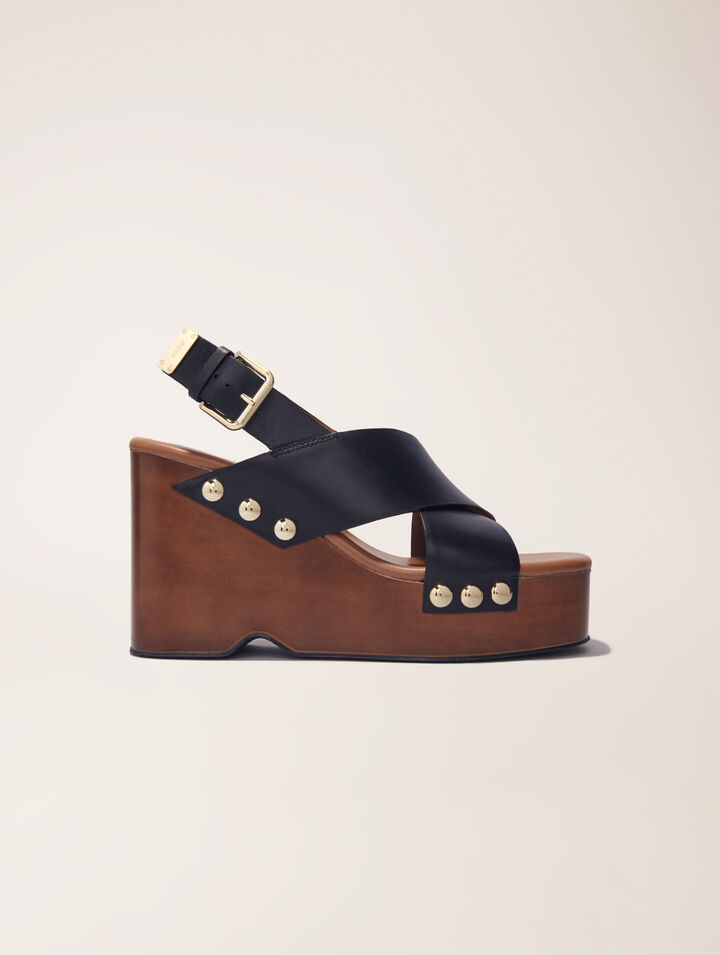 Leather platform sandals