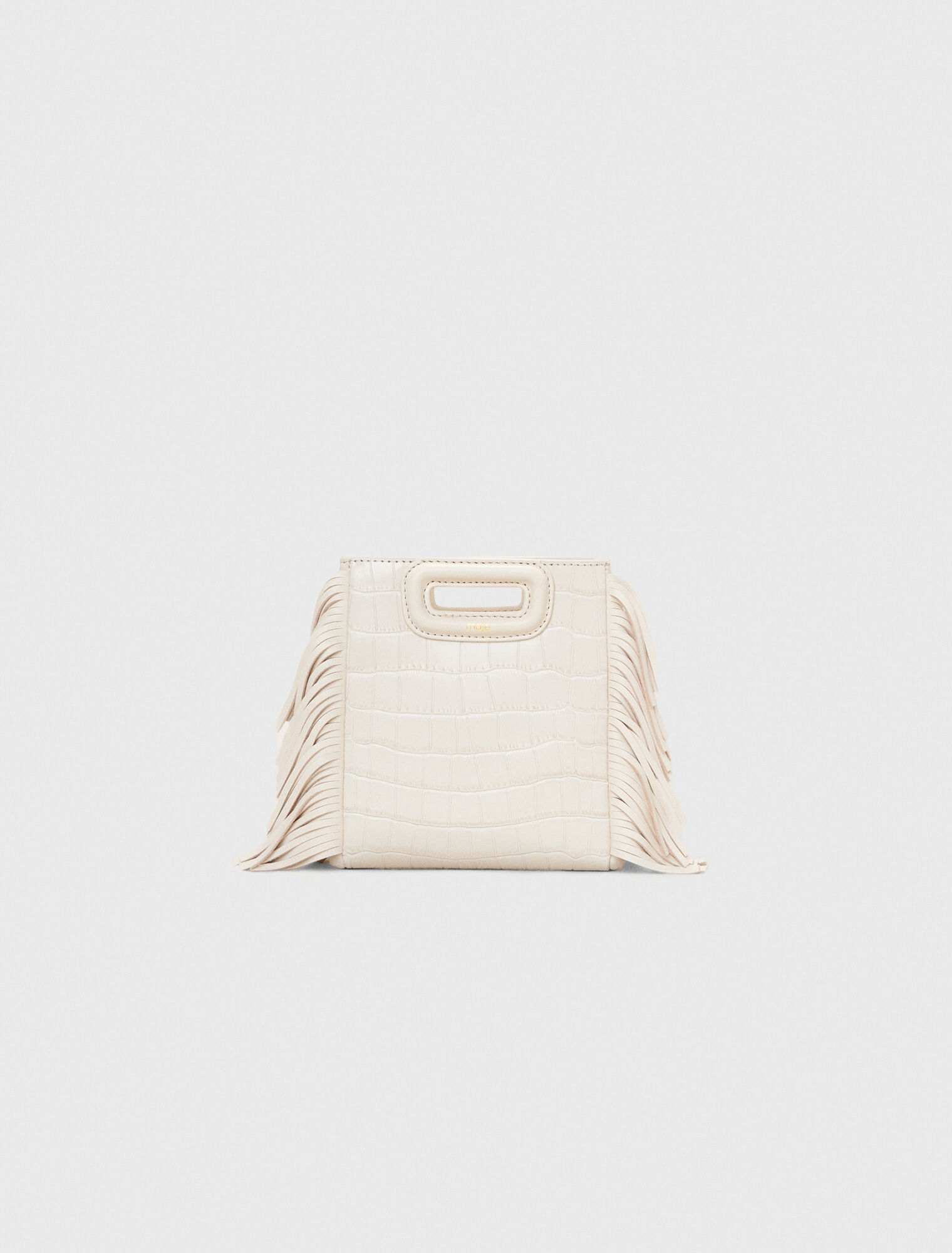 Mini embossed-leather M bag with chain
