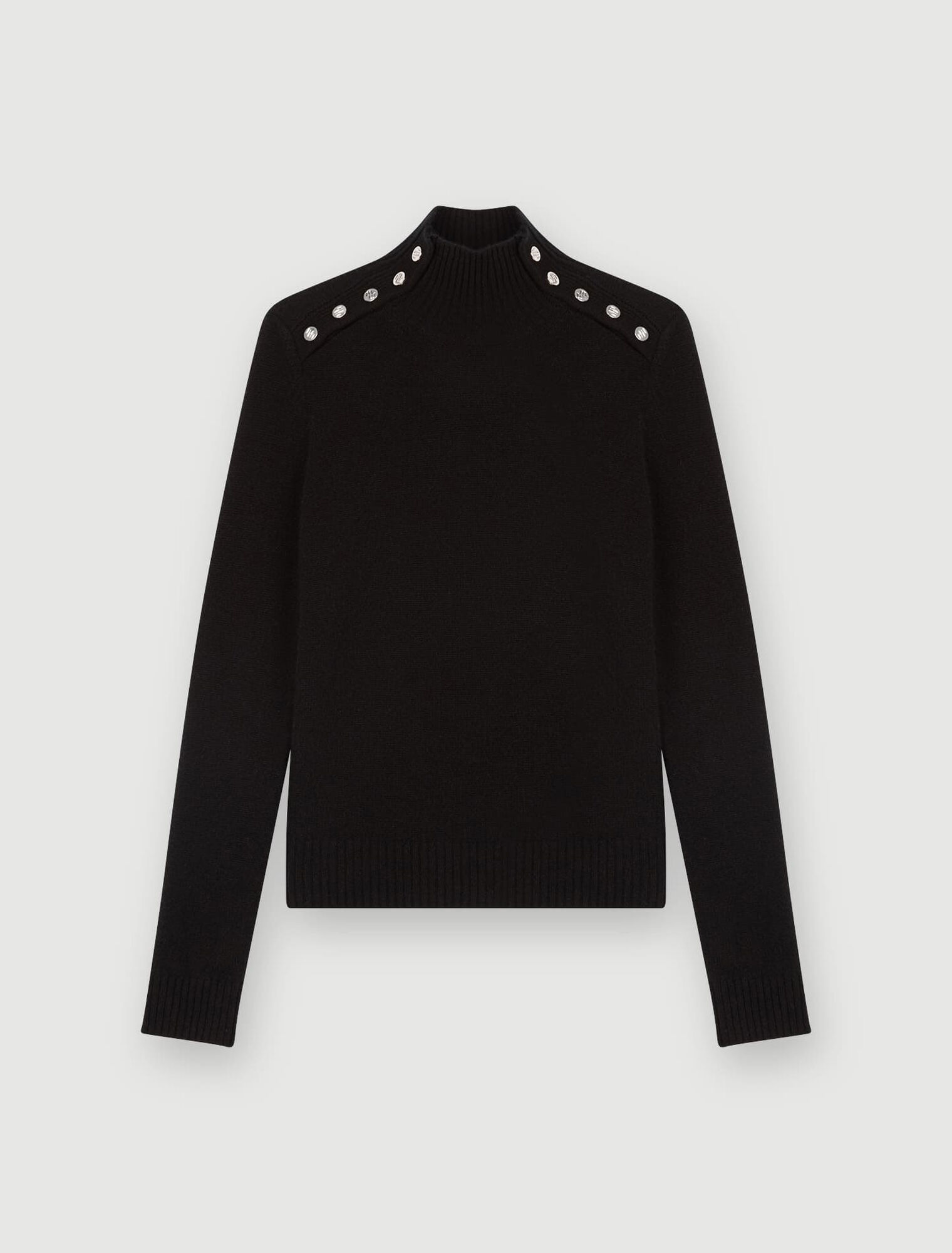 Cashmere sweater with stand-up collar
