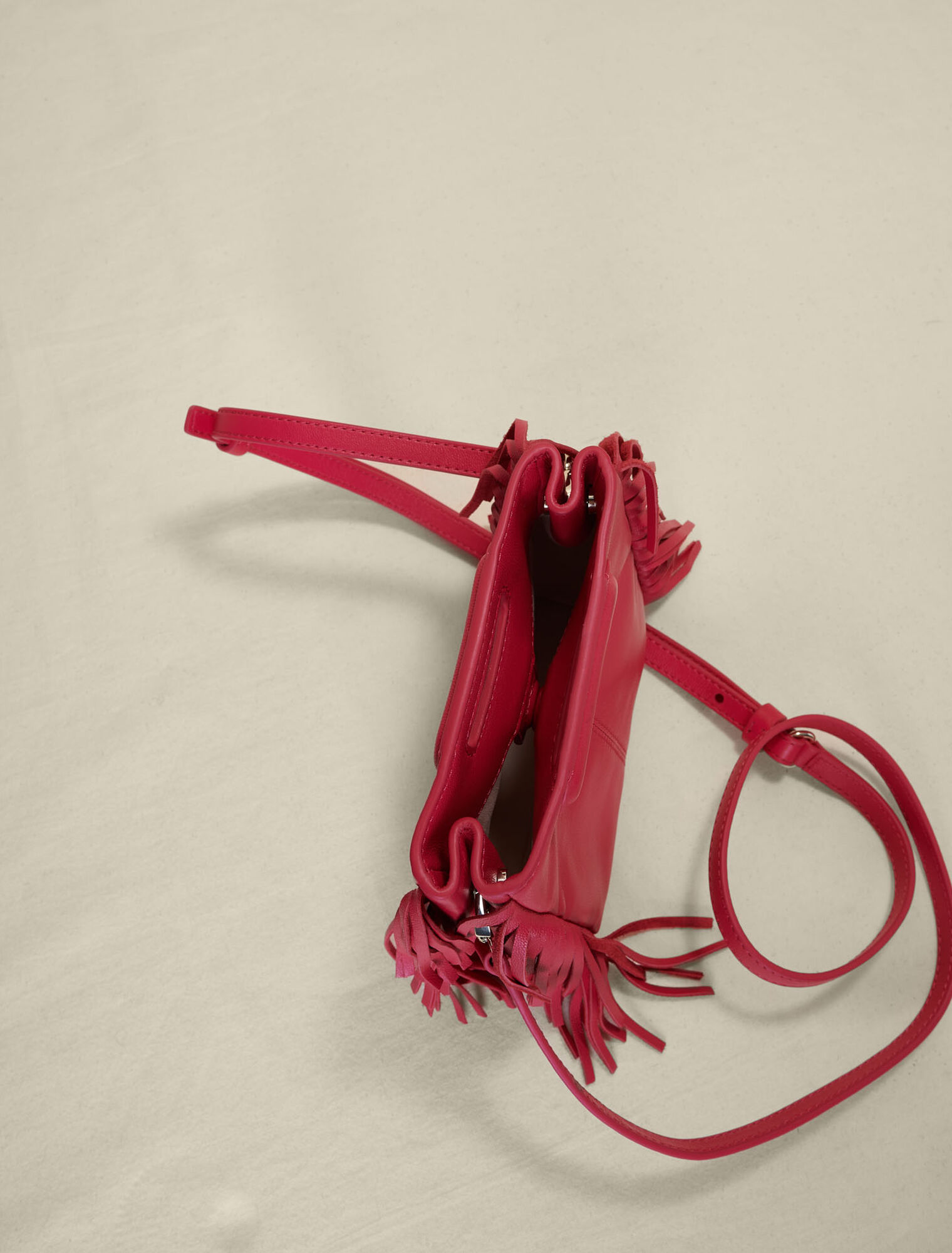 Leather mini M bag with chain
