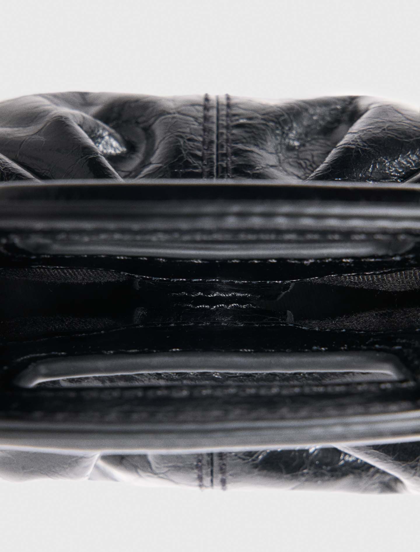 Crackled leather mini clutch Black / Gray For Women | Maje