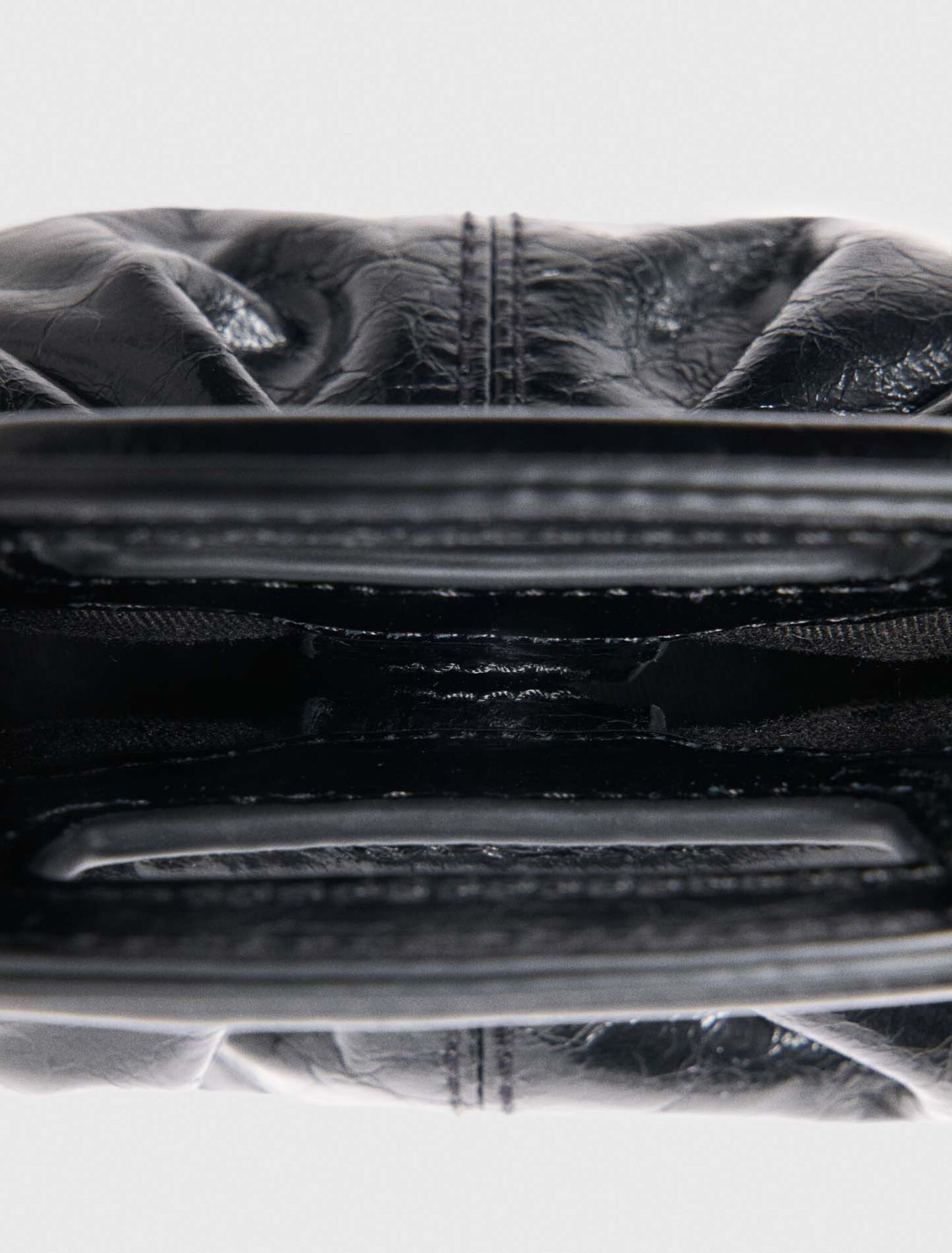 Crackled leather mini clutch
