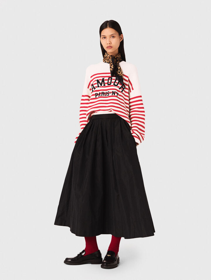 maxi skirt with contrast waistband