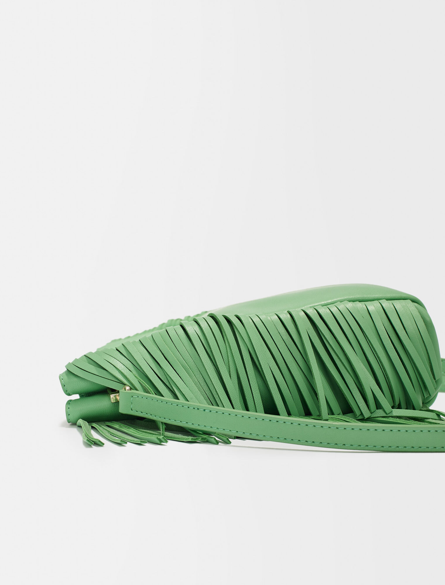 Smooth leather M bag with fringing