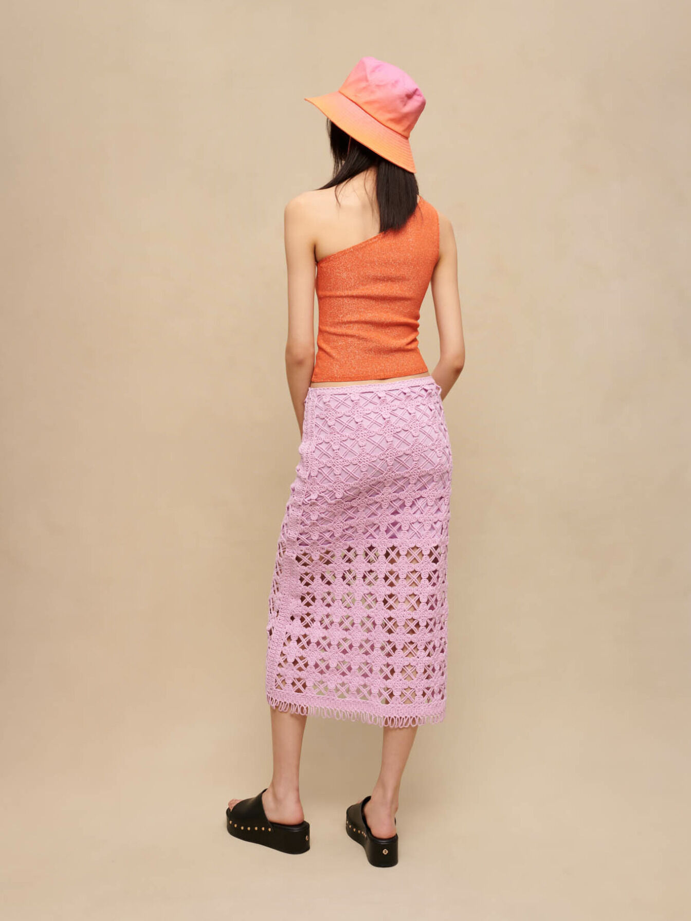 Crochet midi skirt Purple For Women | Maje
