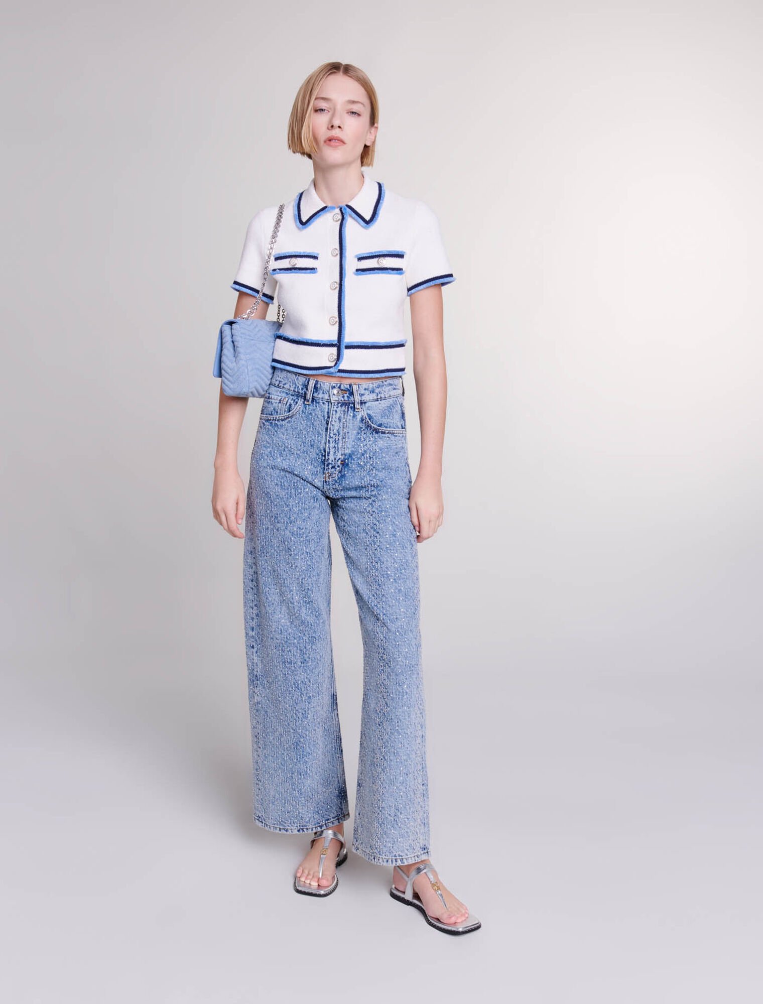 Terry knit cardigan
