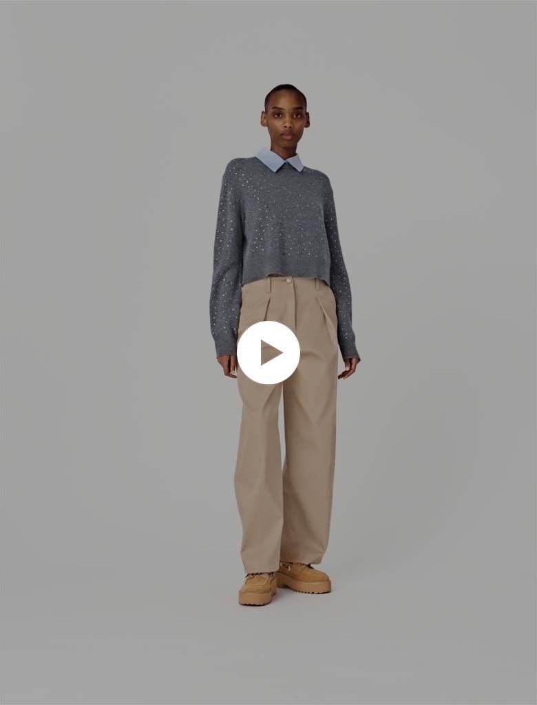 Cotton balloon trousers Natural For Women | Maje