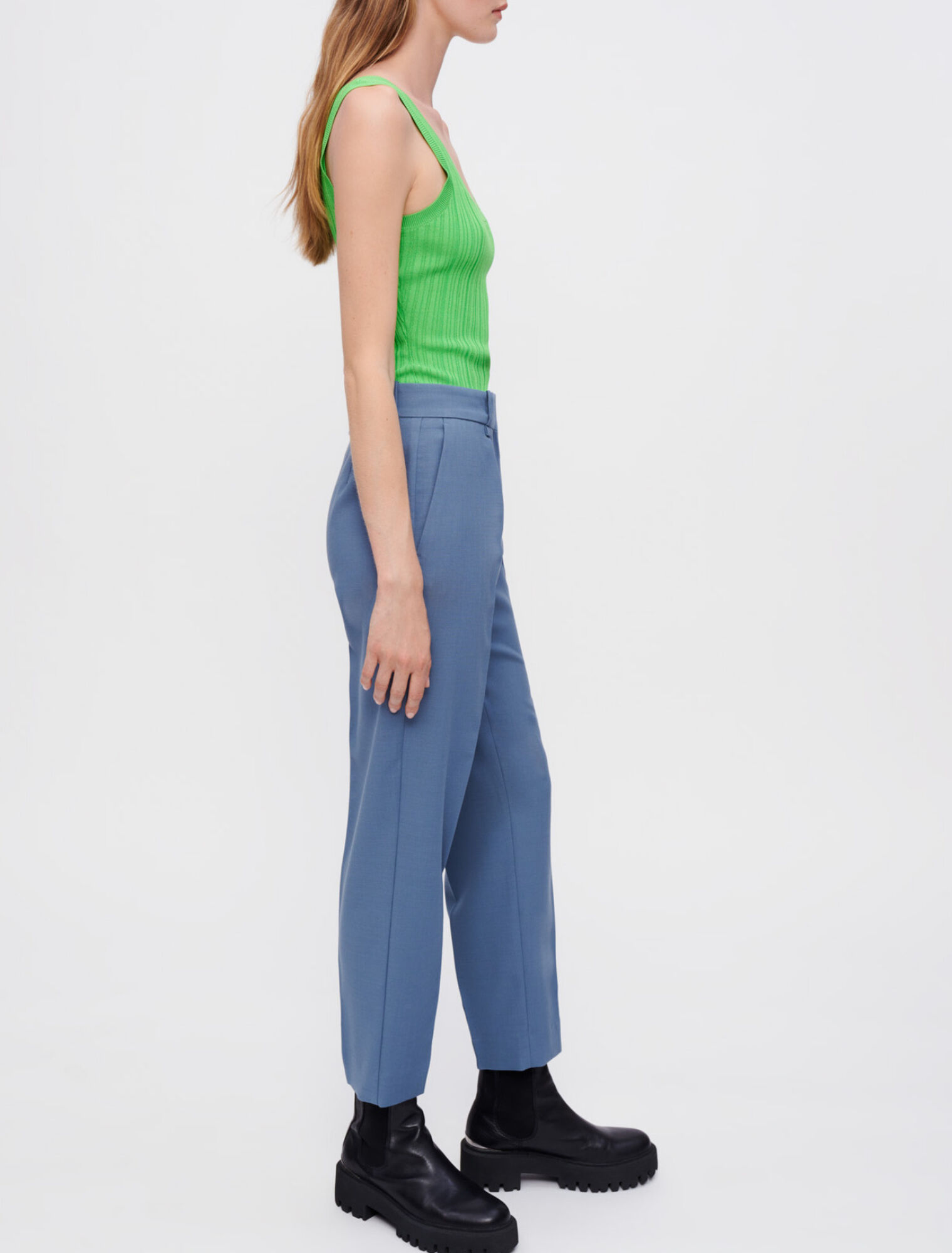 Straight-leg tailored pants
