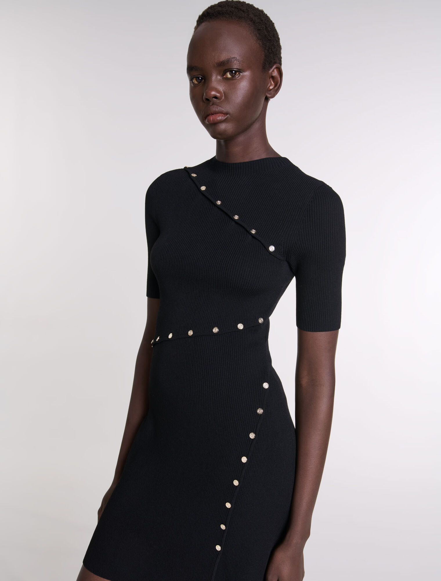 Dress in ribbed knit