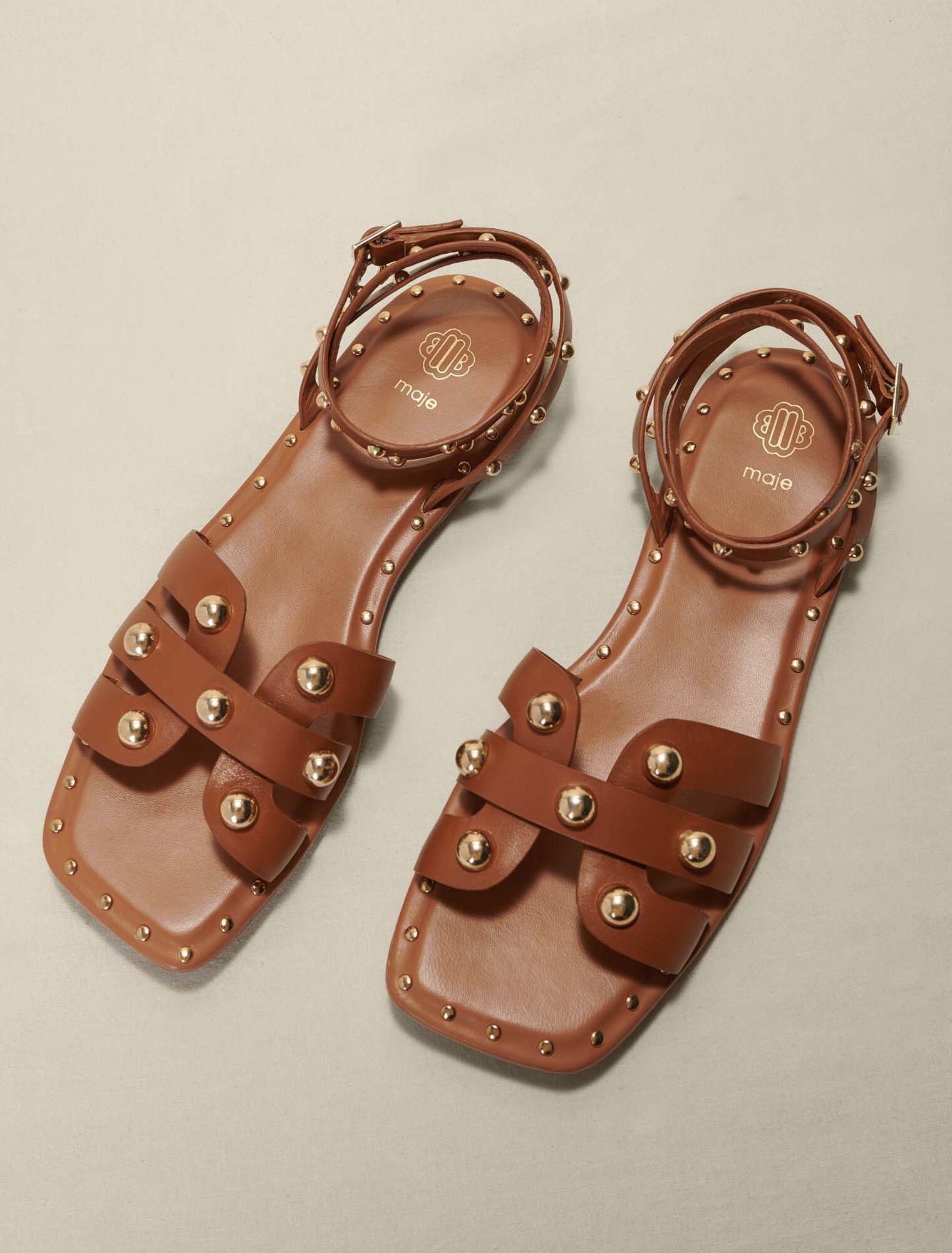 Studded leather sandals
