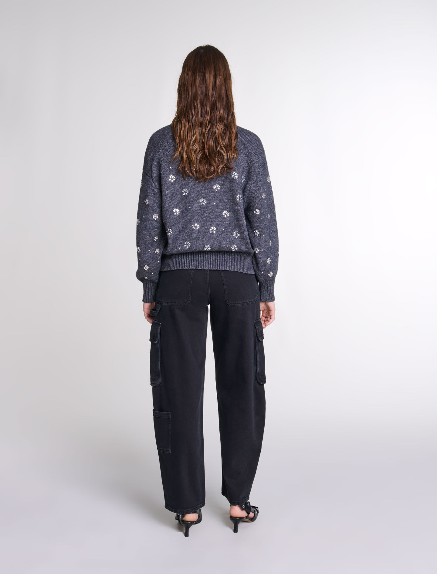 ♡M3JS♡ Embroidered sweater Pink For Women | Maje