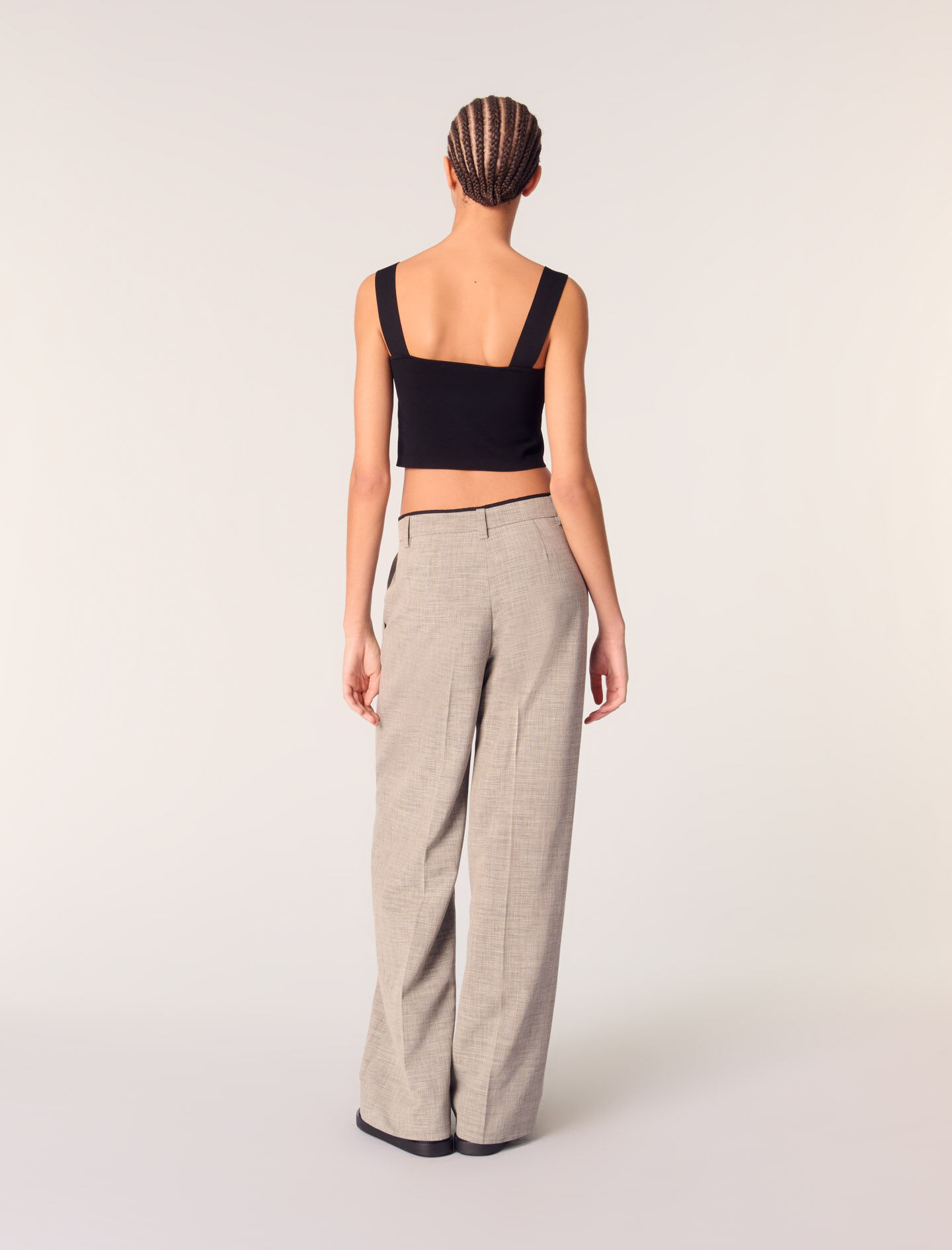 Straight-leg suit trousers Black / Gray For Women | Maje Straight-leg suit trousers Black / Gray For Women | Maje