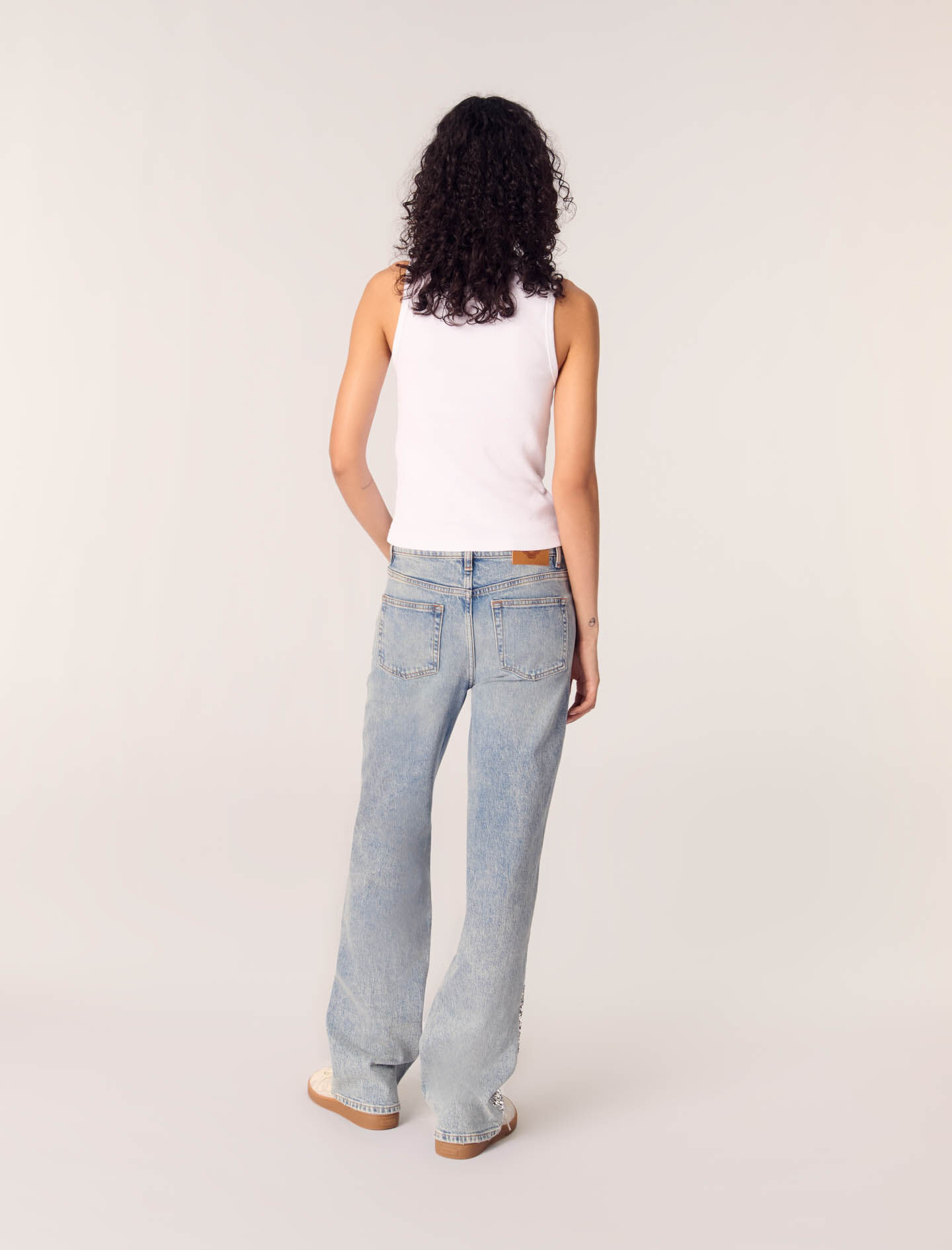 デニム・ジーパン BLUMARINE Woman Jeans White 4J105A M1465 Boot Cut Bull Cotton Jeans | Blumarine