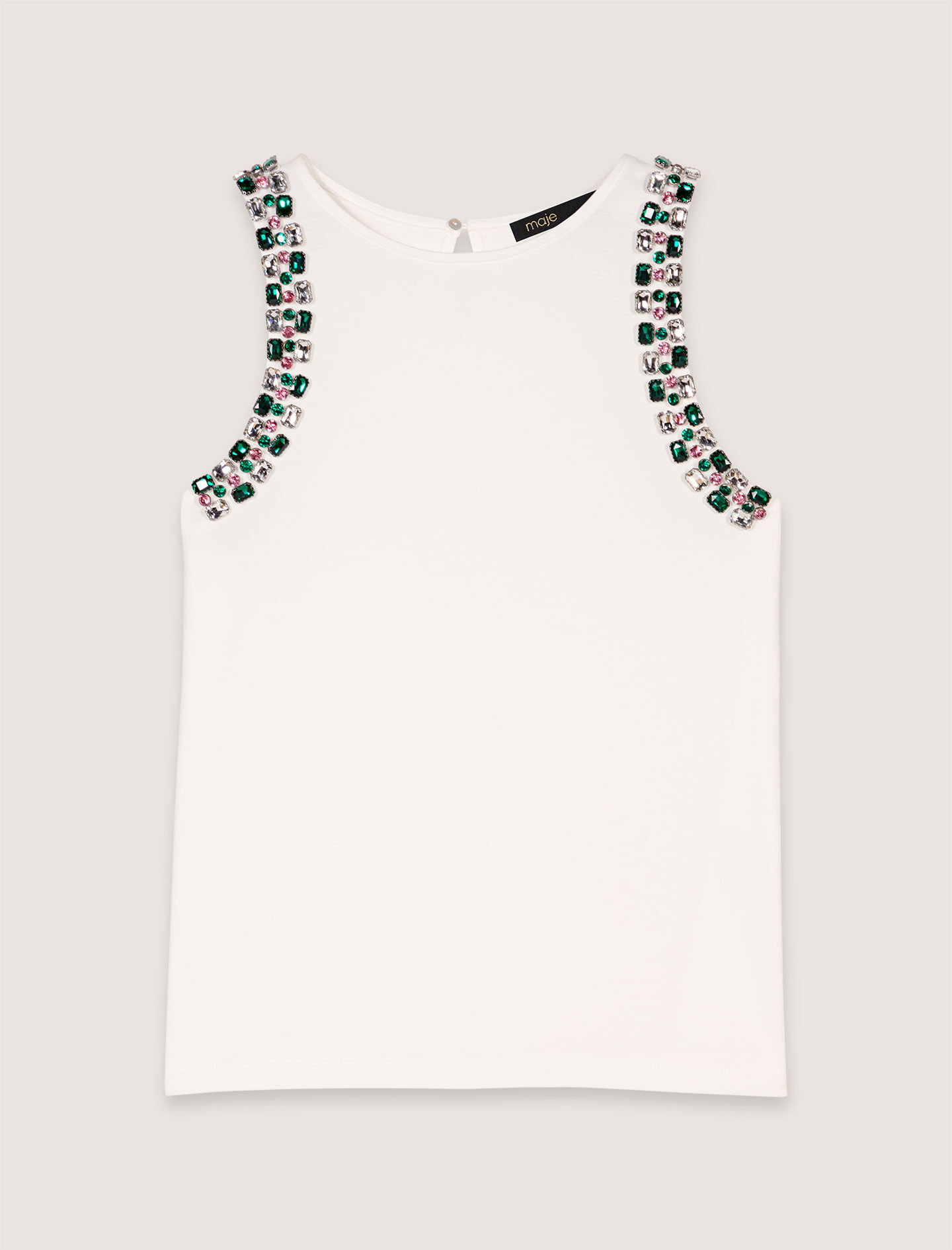 Rhinestone vest top White For Women | Maje