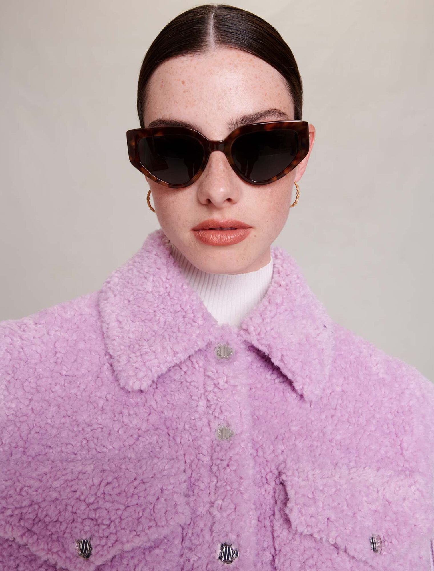 Faux fur and knit jacket