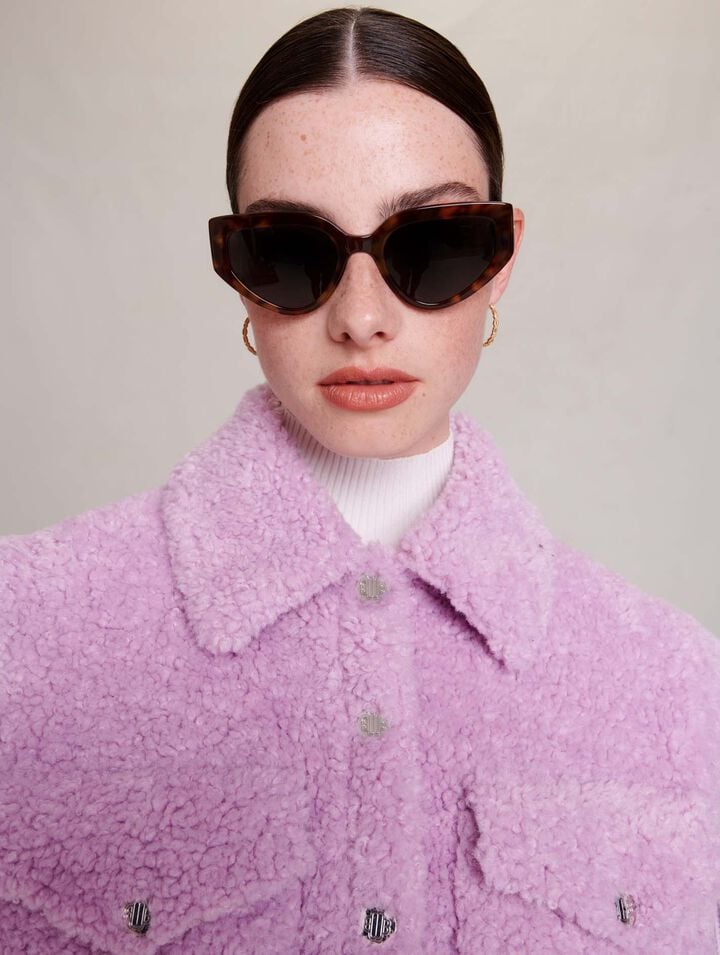 Faux fur and knit jacket
