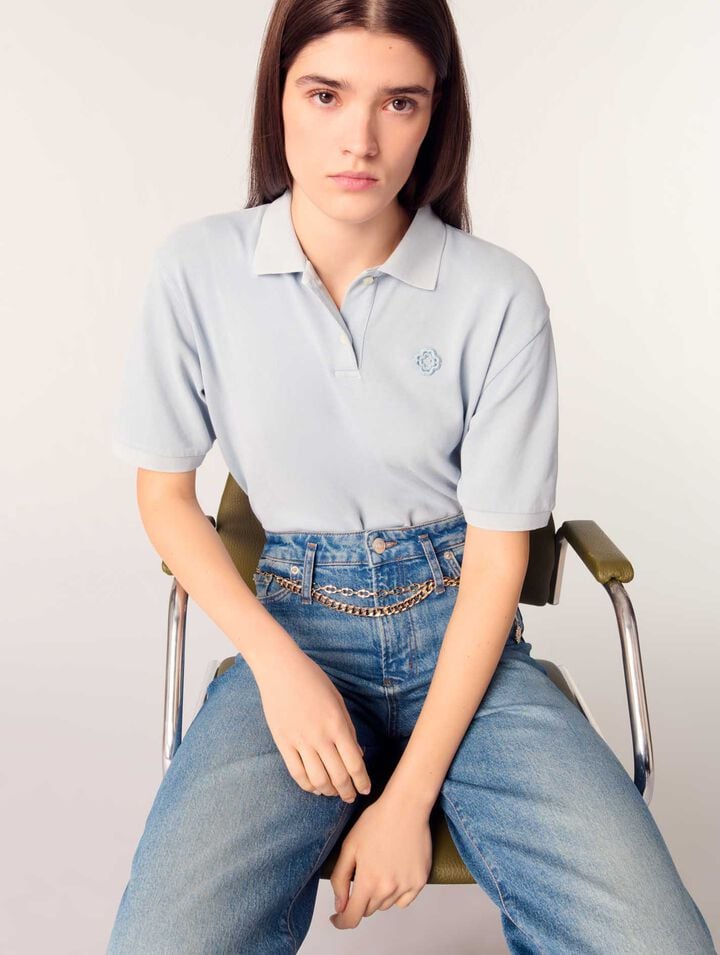 Jeans with chain-link belt