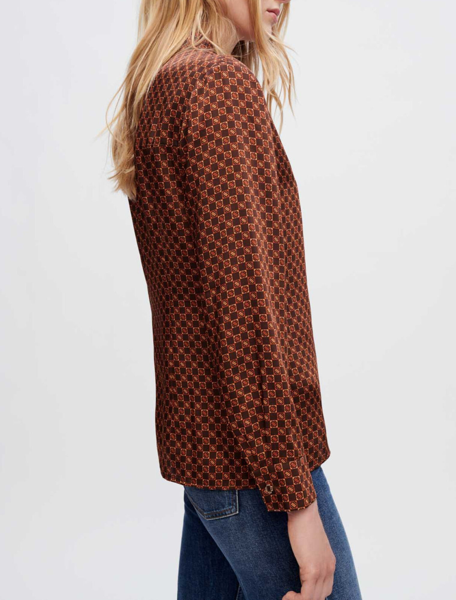 Mini Clover printed satin shirt