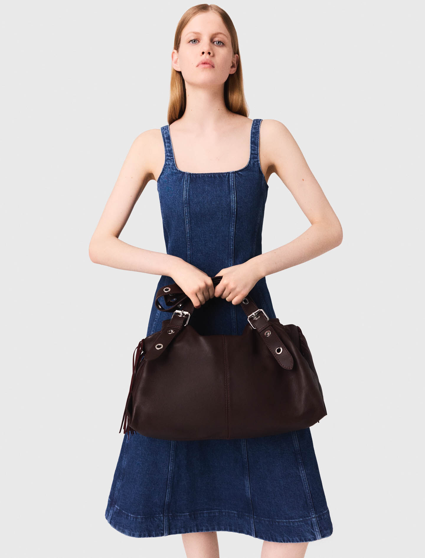 Jacquard knit mini dress Bicolor For Women | Maje