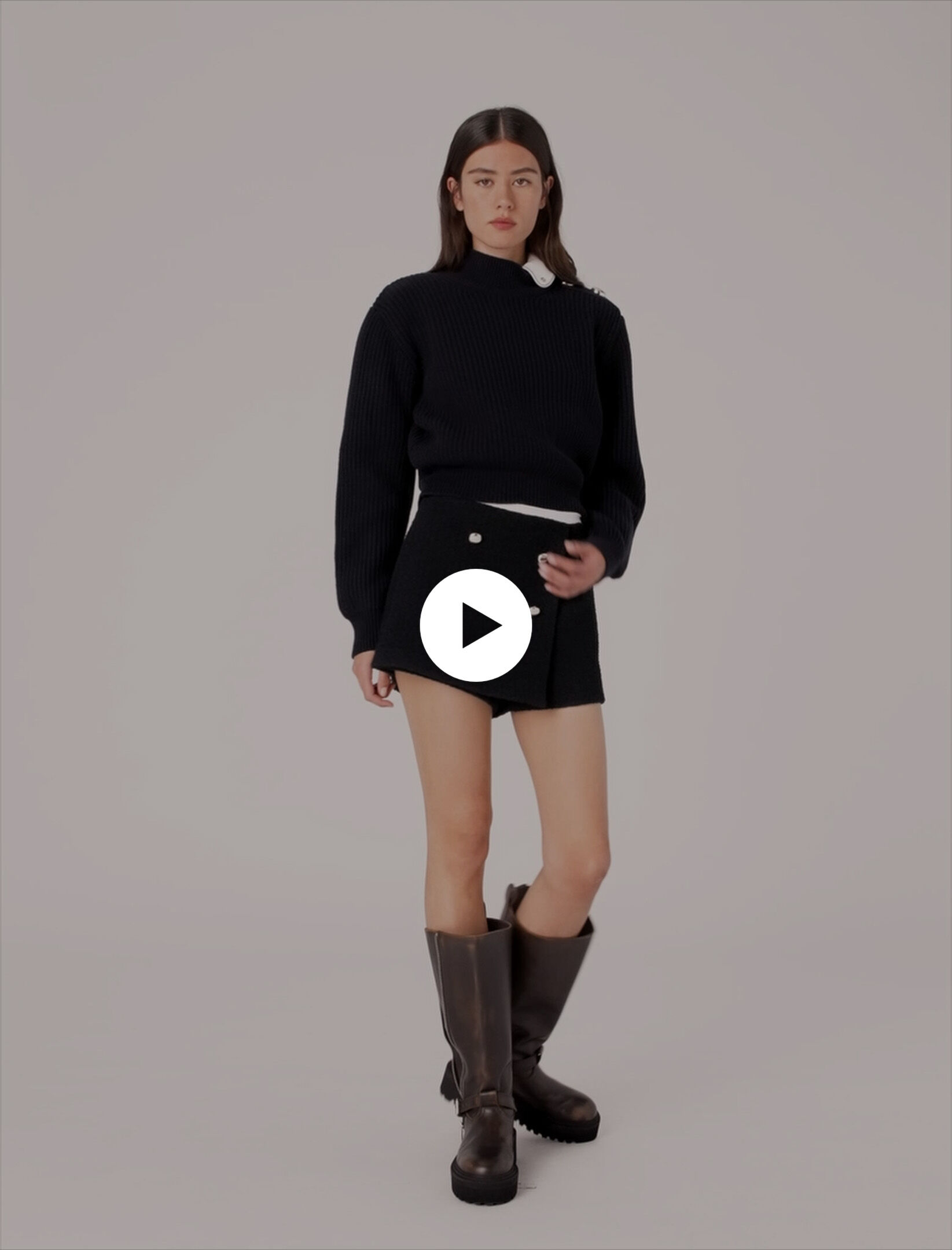 Tweed shorts with contrast waistband Blue For Women | Maje