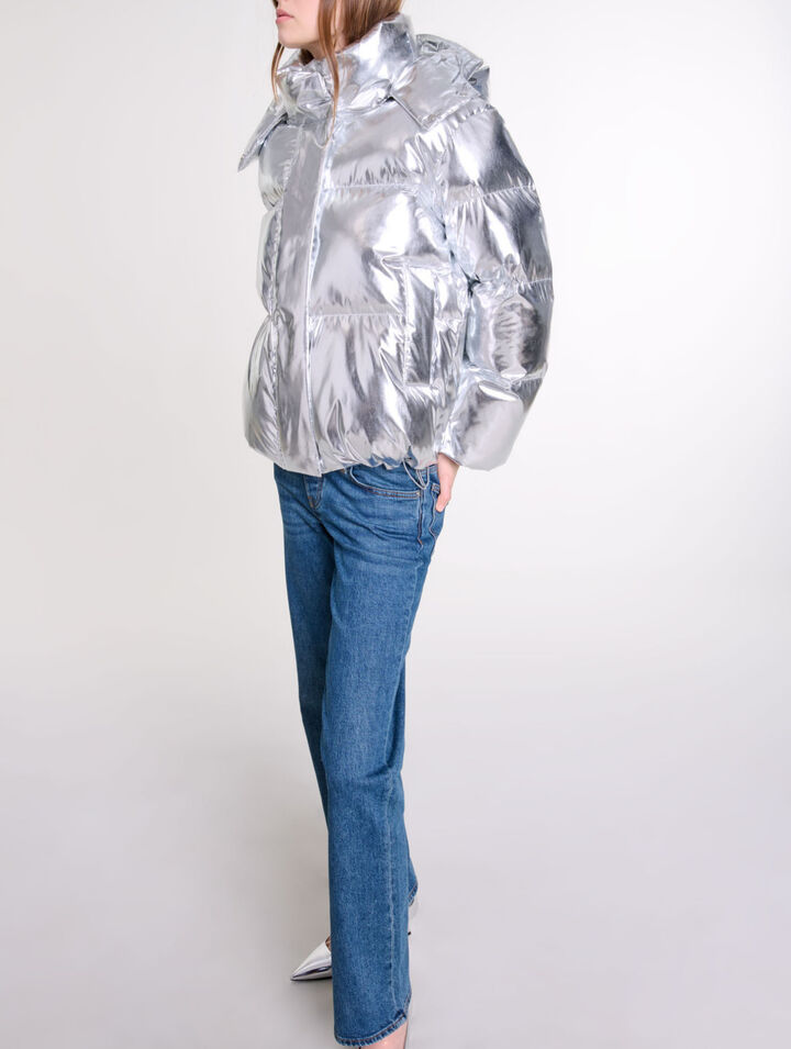 Silver hooded jacket