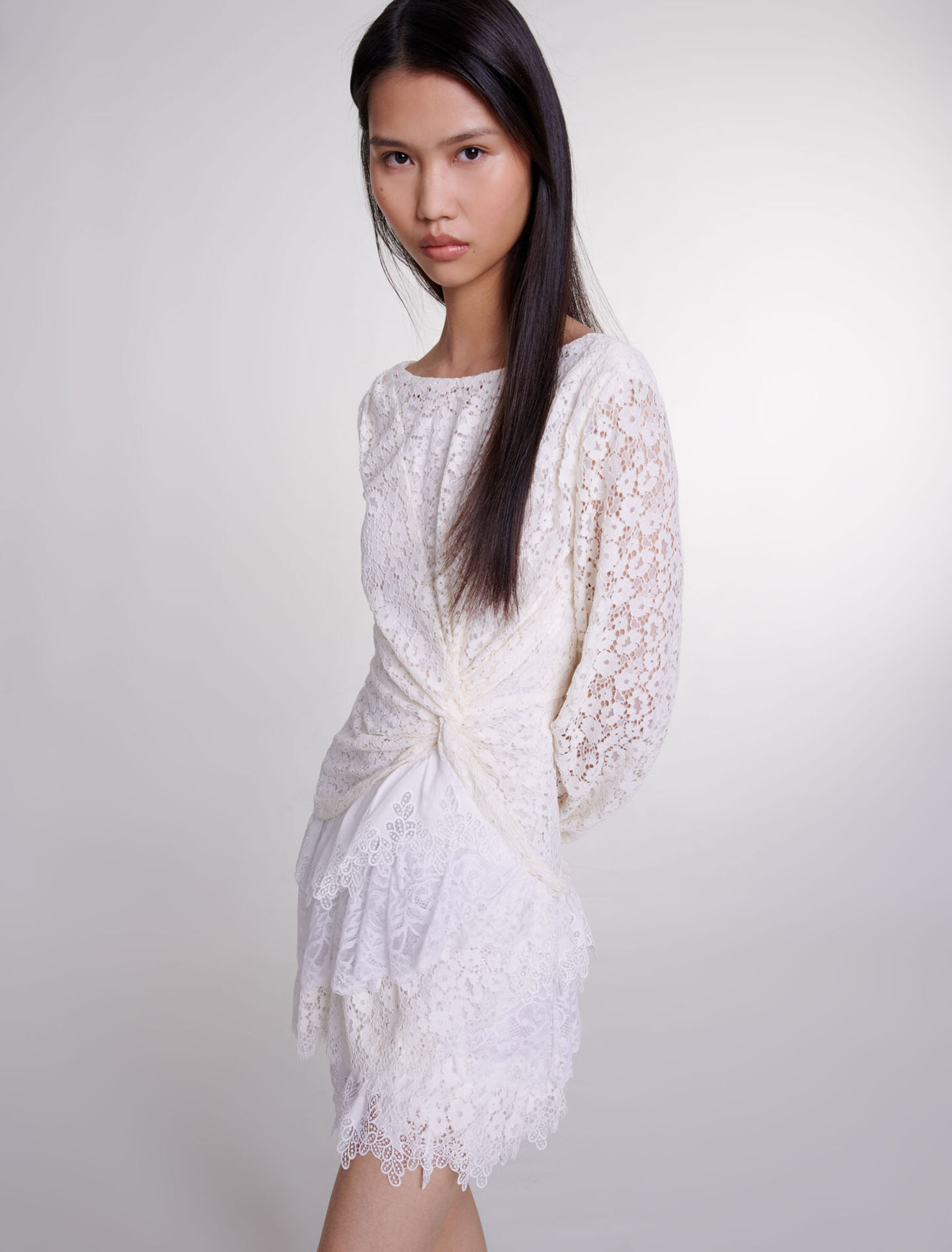 Draped lace dress
