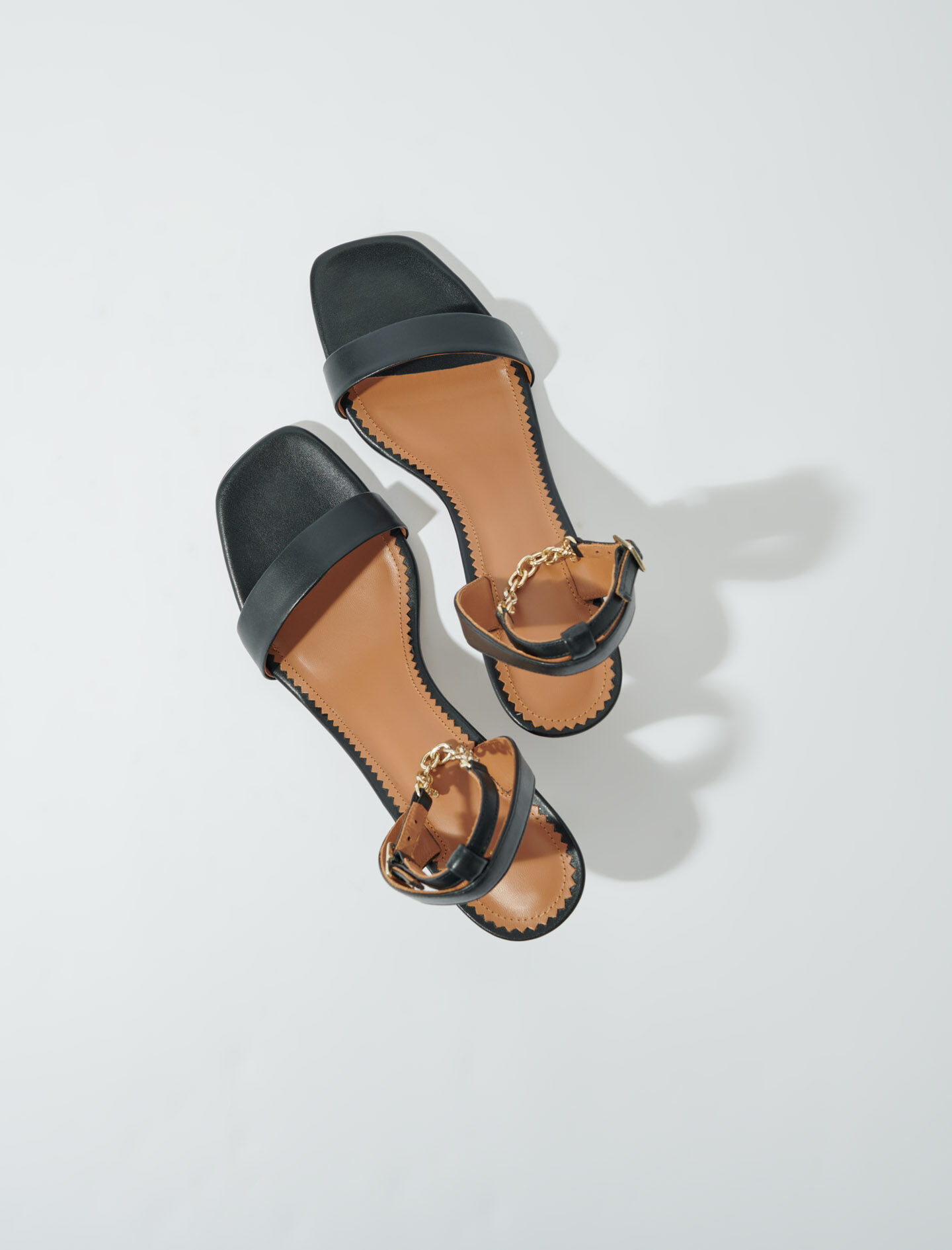 Leather sandals with heels Black / Gray For Women | Maje