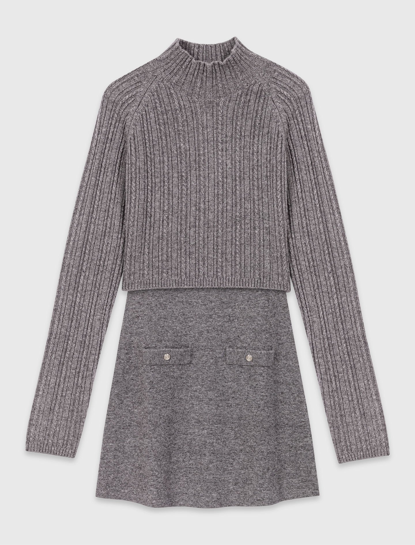 Embroidered logo cropped sweatshirt Black / Gray For Women