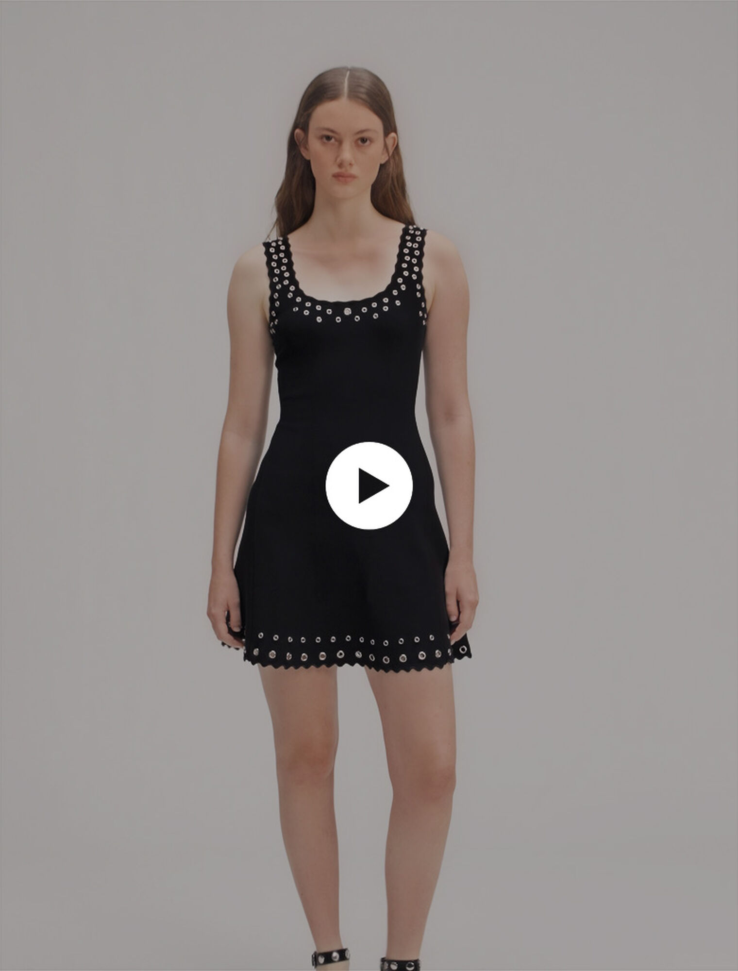 Mini eyelet knit dress