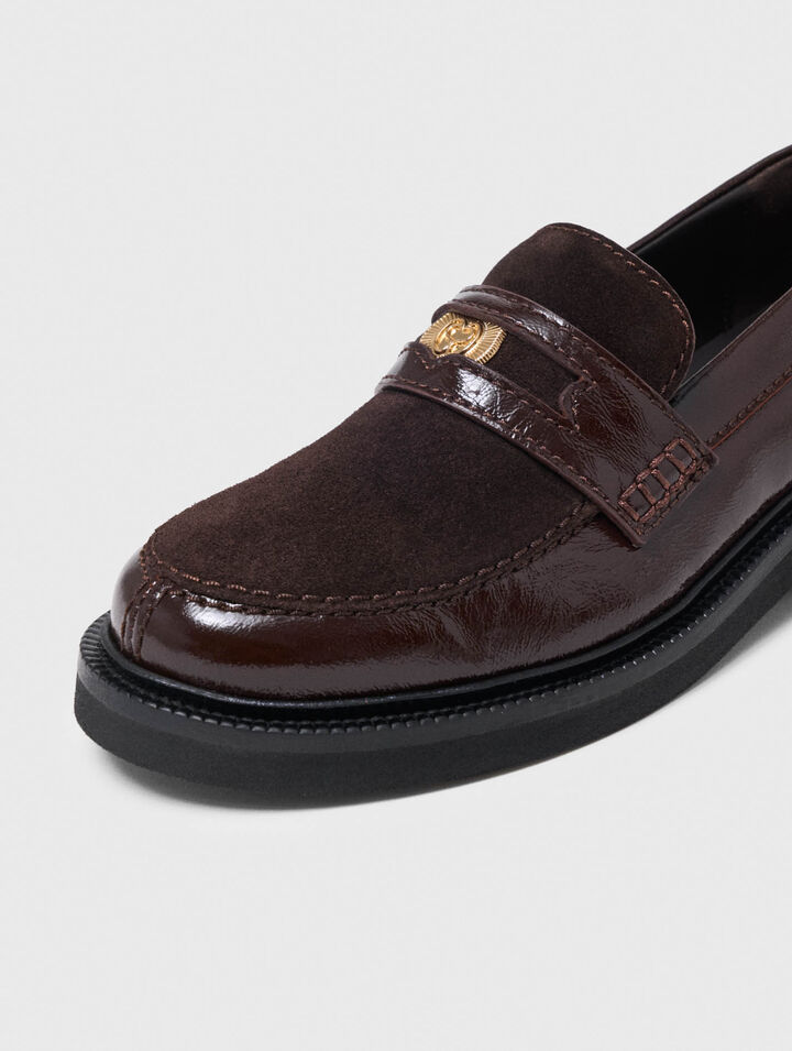 Leather and suede loafers