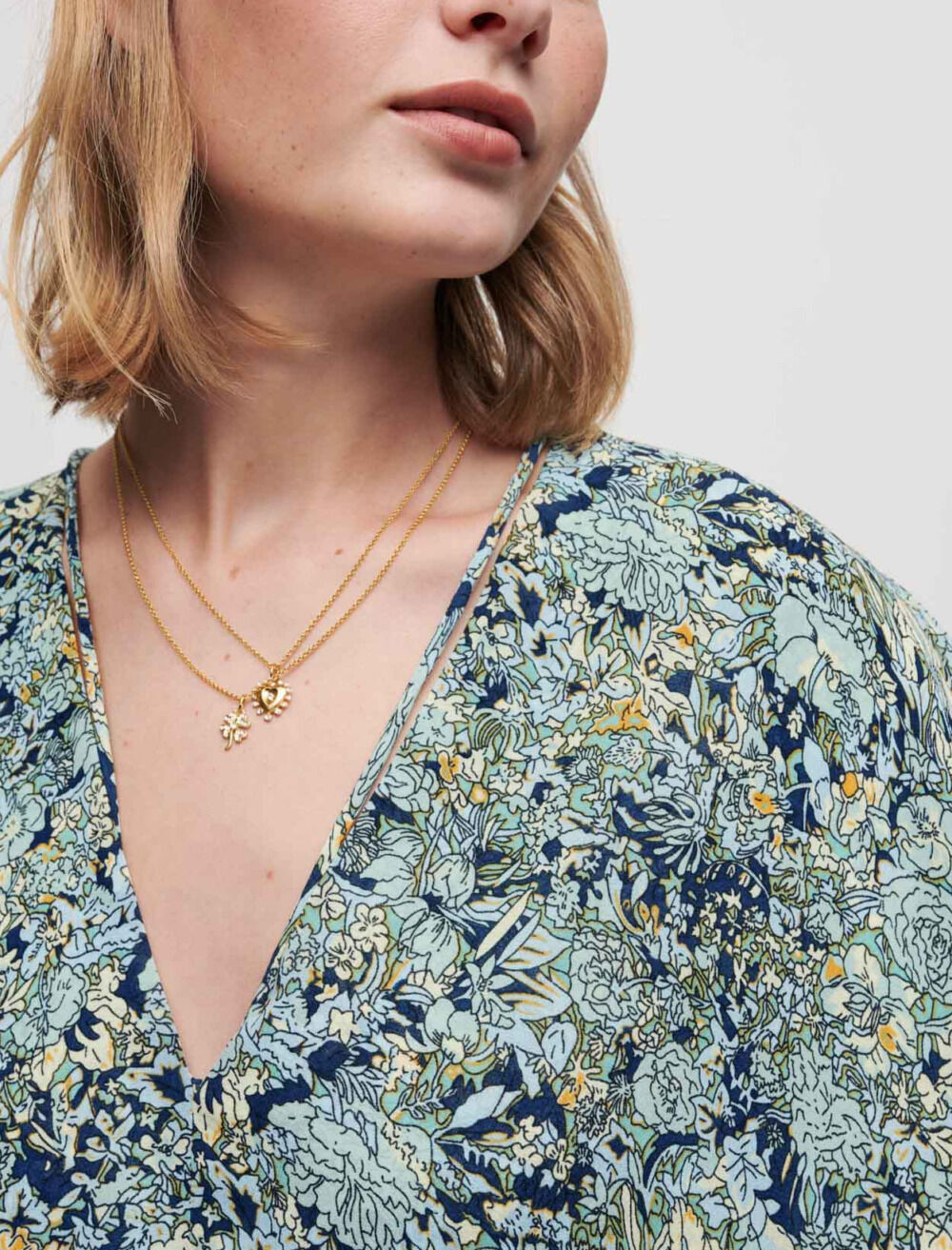 Printed chiffon scarf dress