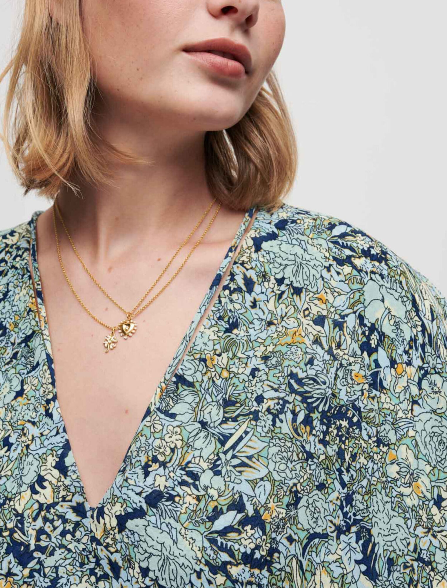 Printed chiffon scarf dress