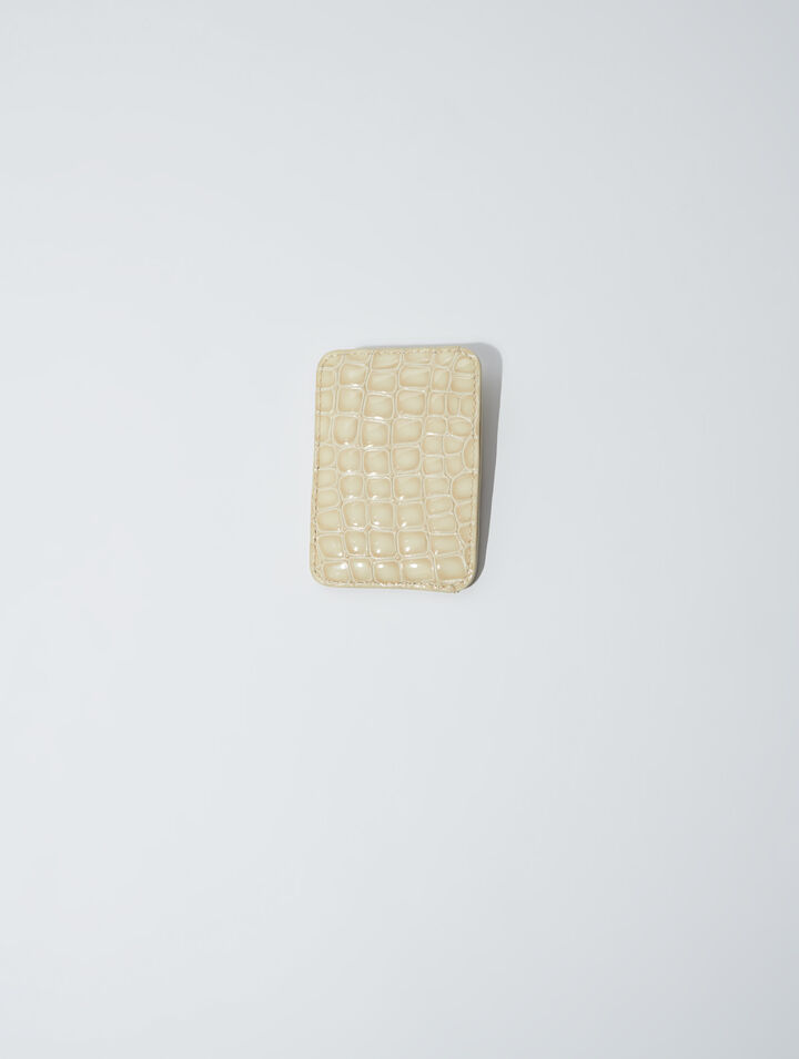 Mock croc leather cardholder