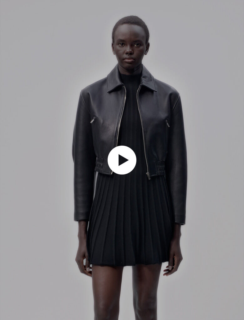 Leather jacket Black Gray For Women Maje