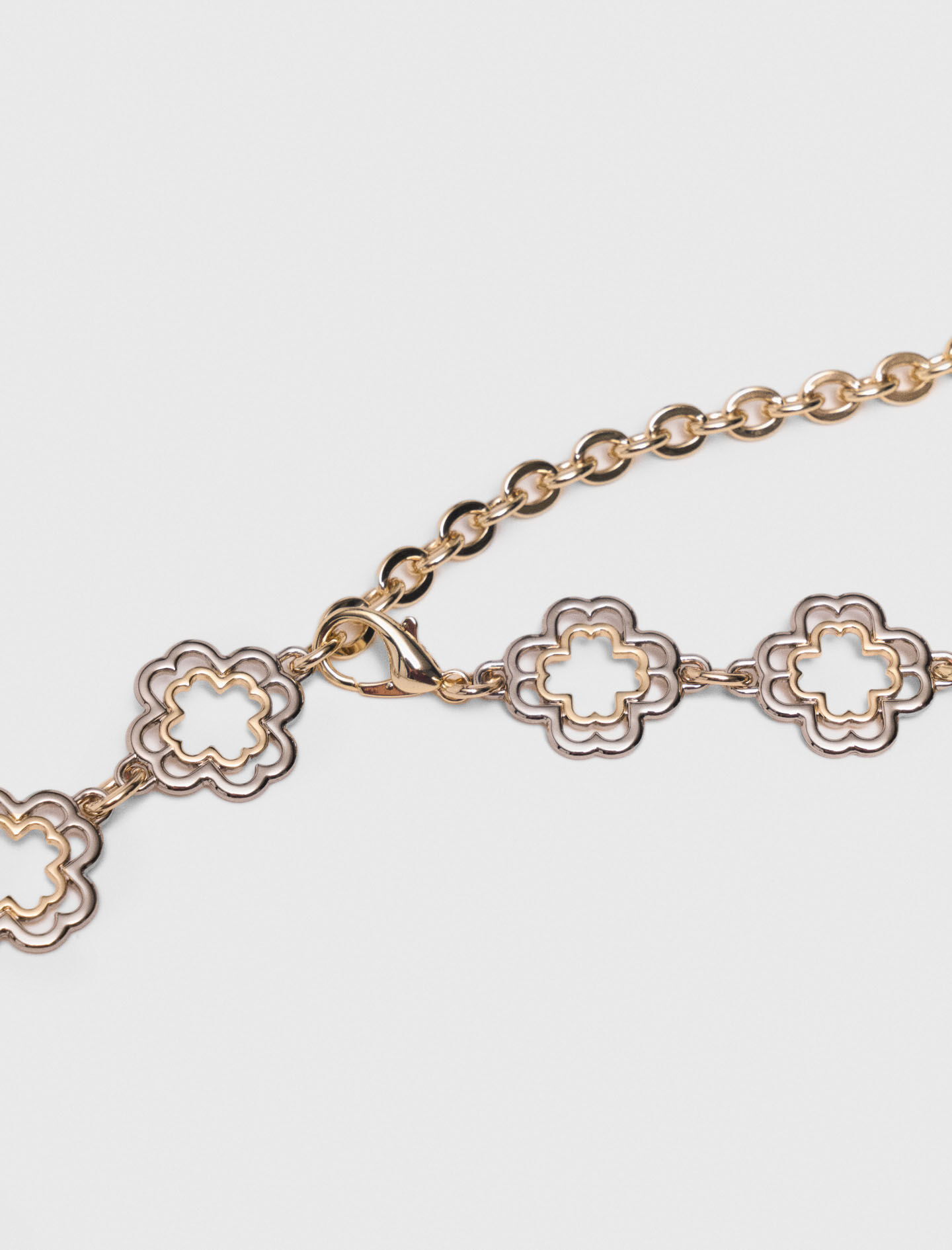 Two-tone Clover chain belt Black / Gray For Women | Maje