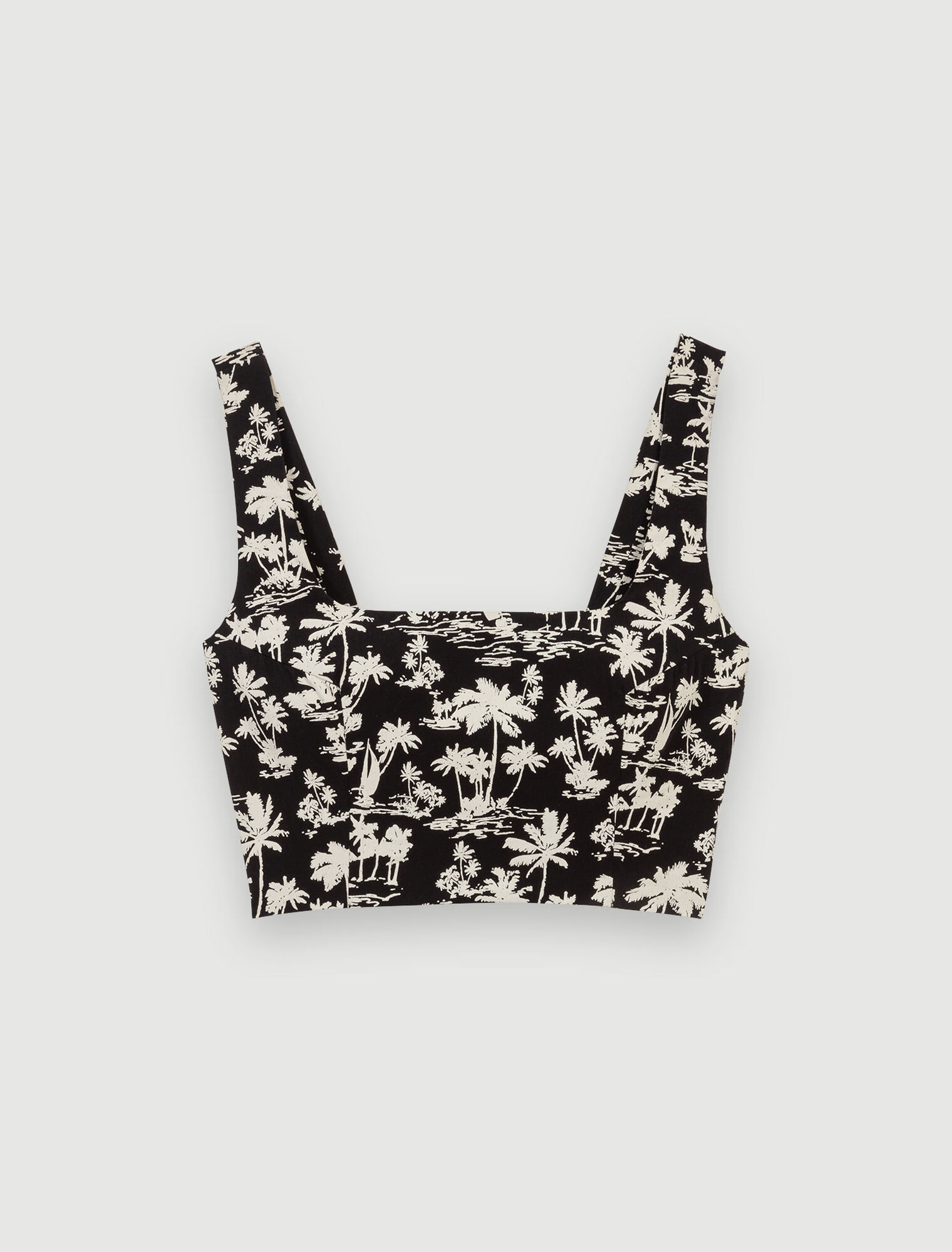 Palm tree print crop top