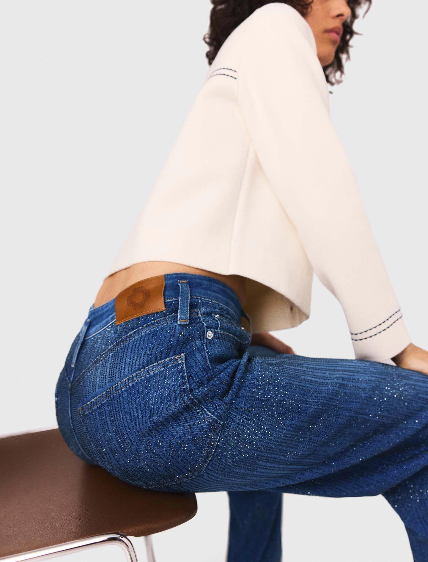 epine é rhinestone jeans blue Mサイズ epine é rhinestone jeans - メルカリ