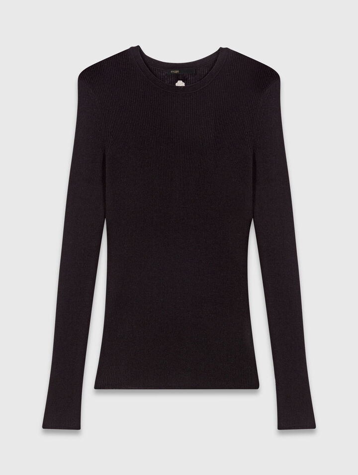 Second-skin round neck jumper
