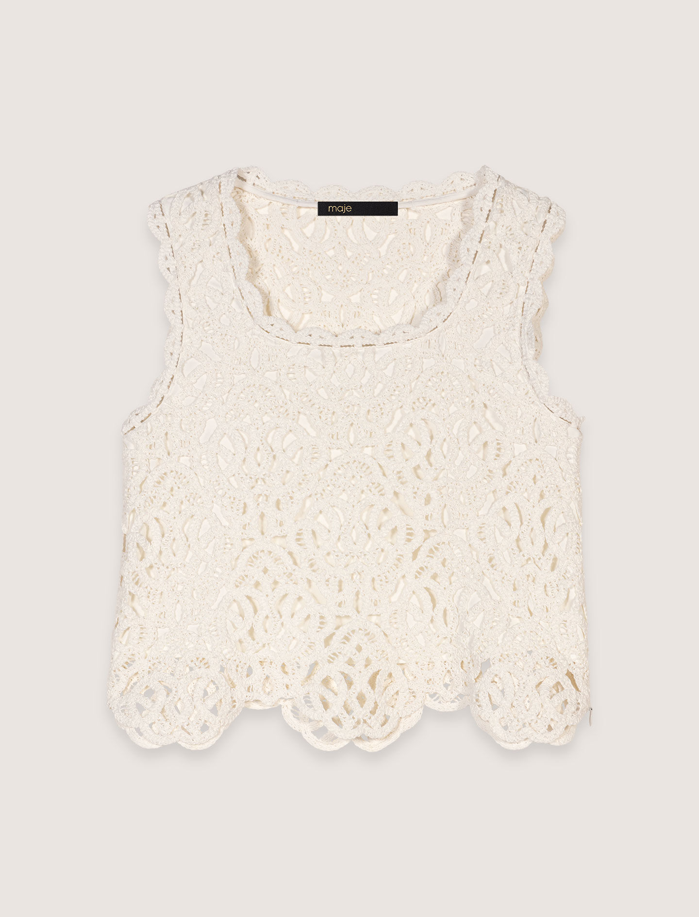 Crochet-knit sleeveless top White For Women | Maje