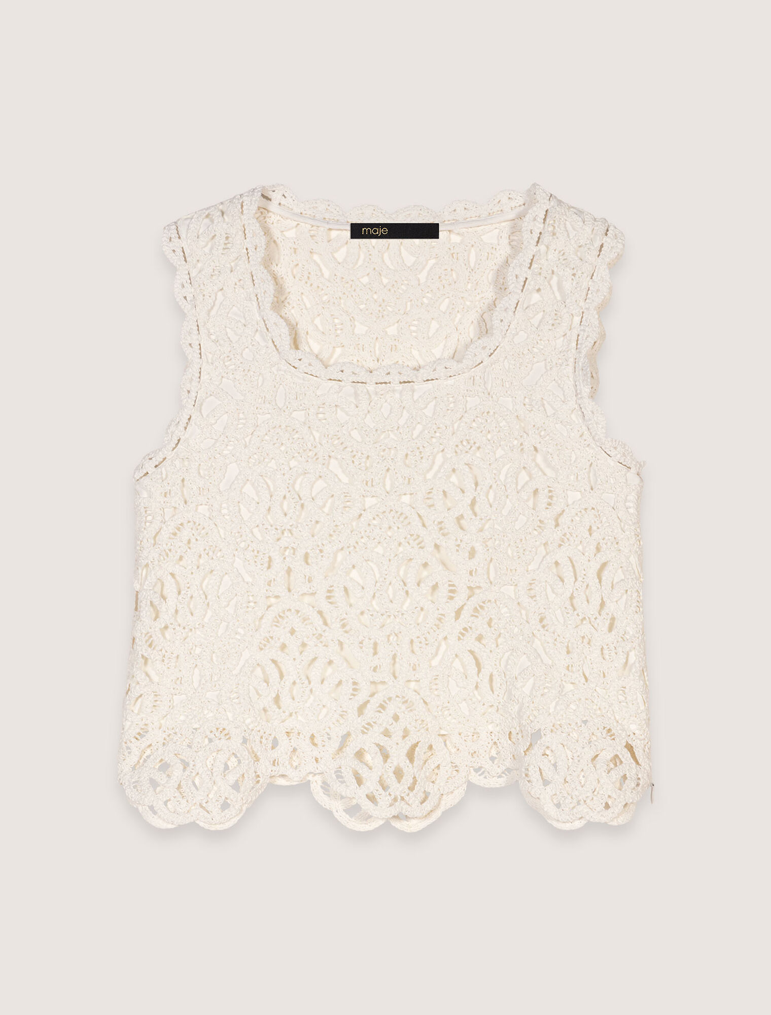 Crochet-knit sleeveless top