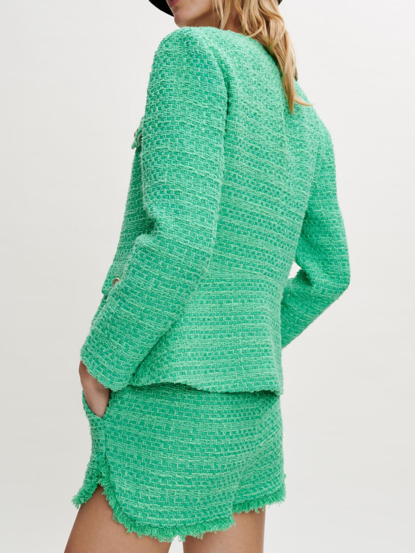 ジャケット・アウター mideal spring tweed over jacket GREEN Pocket tweed jacket - Women | MANGO USA