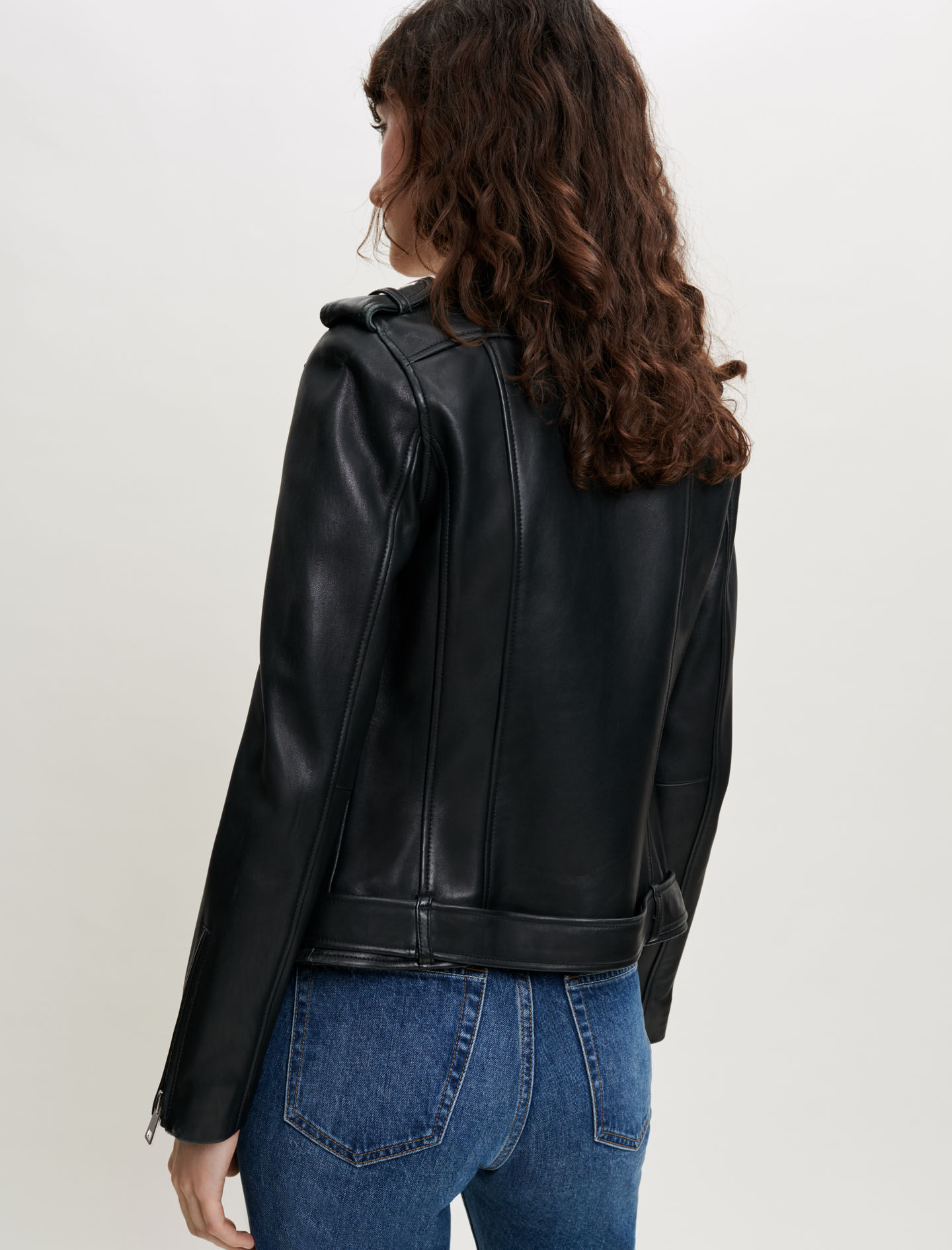 Leather jacket Black Gray For Women Maje