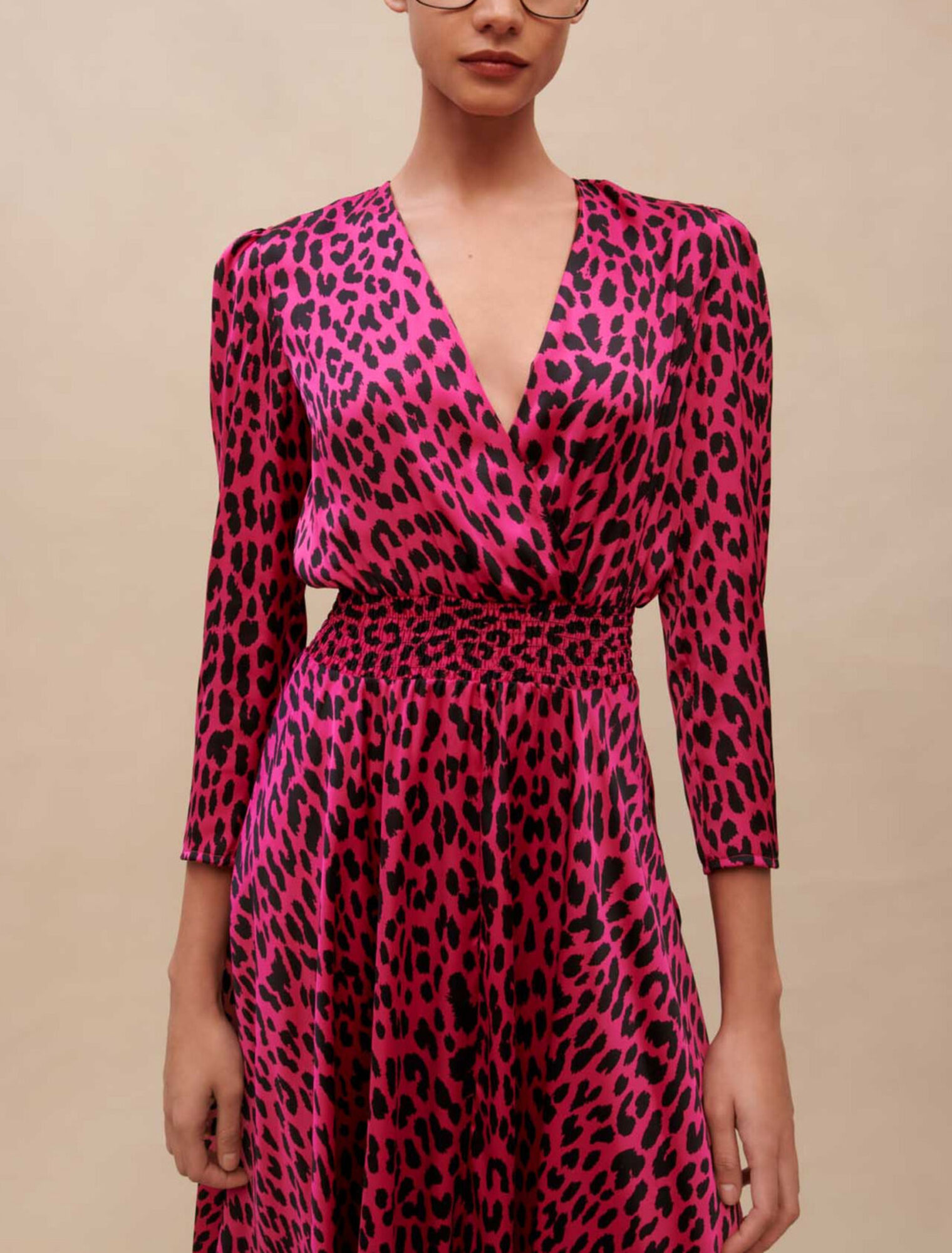 Asymmetrical leopard print dress