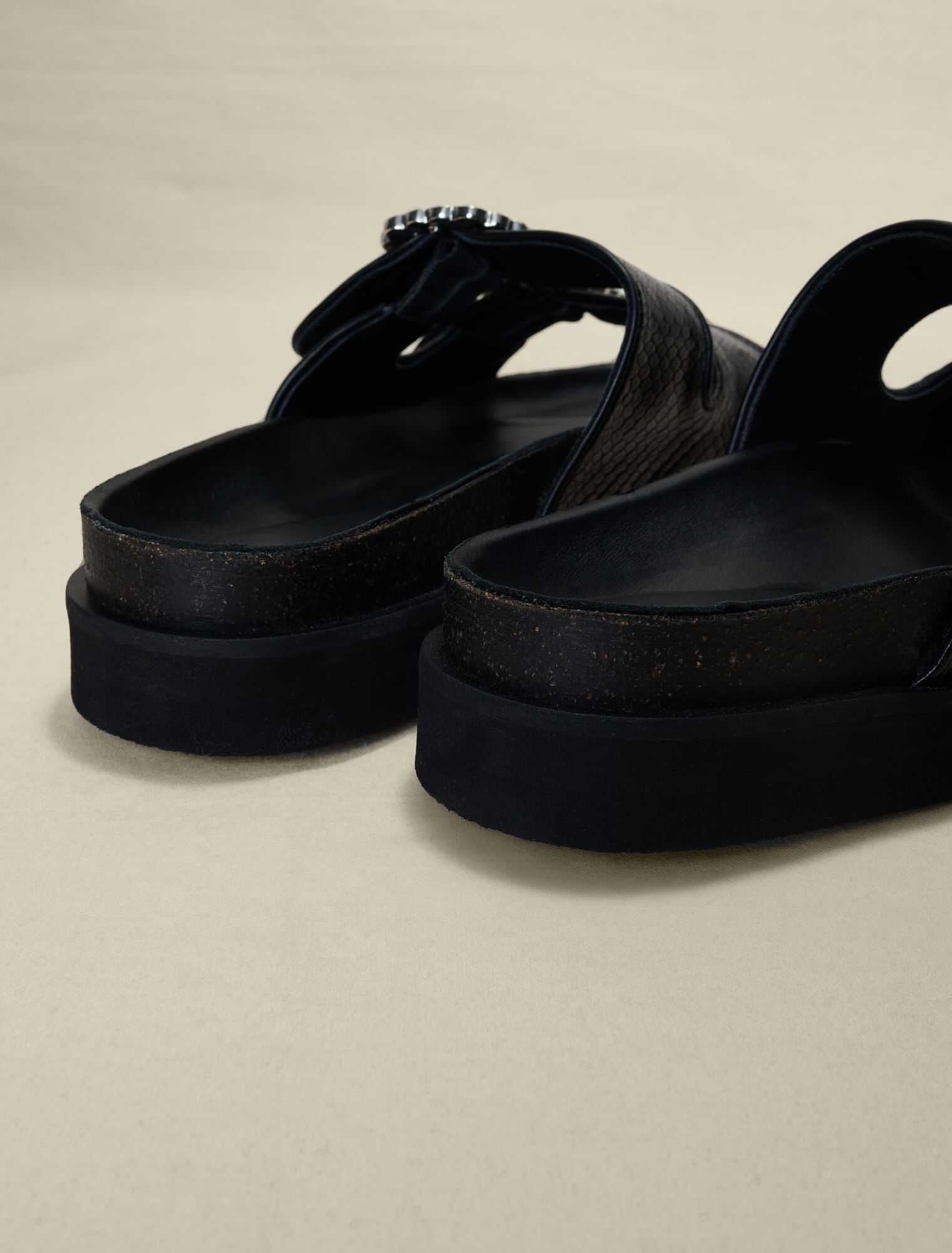 Sandals with rhinestone buckles