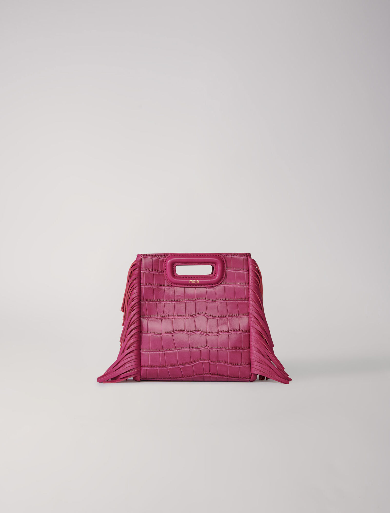 Mini embossed-leather M bag with chain