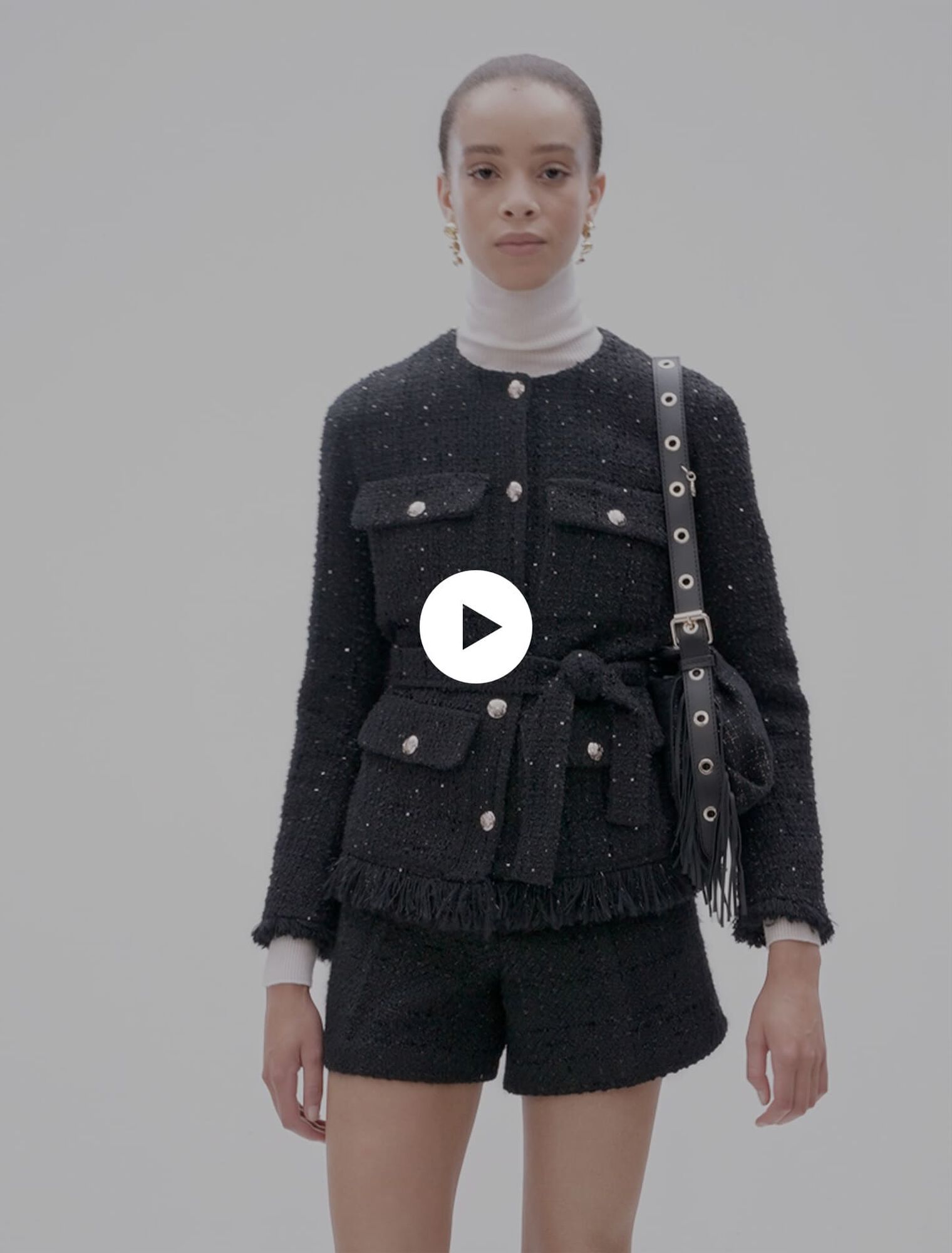 Sequinned tweed jacket